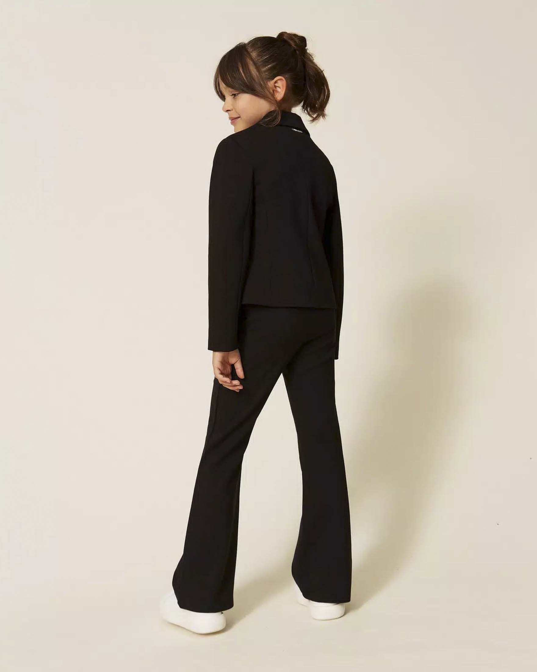 Pantalone flare nero Twinset punto milano in misto viscosa
