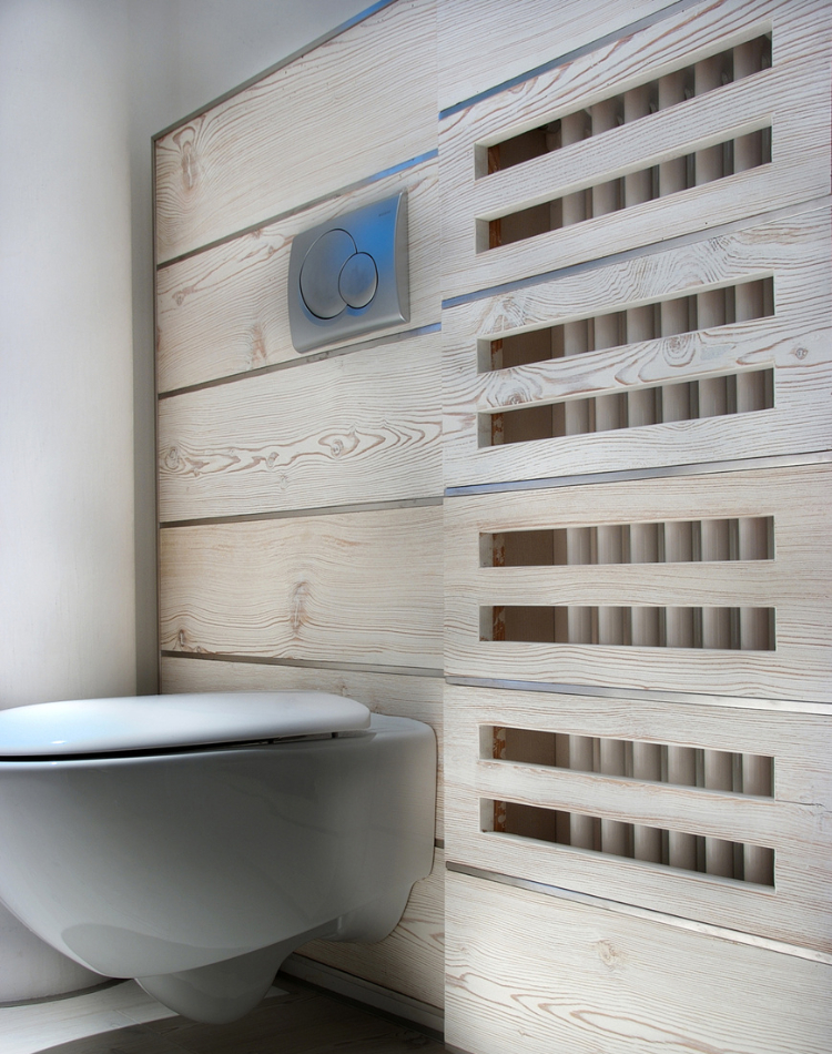 rivestimenti per bagno in legno larice chiaro