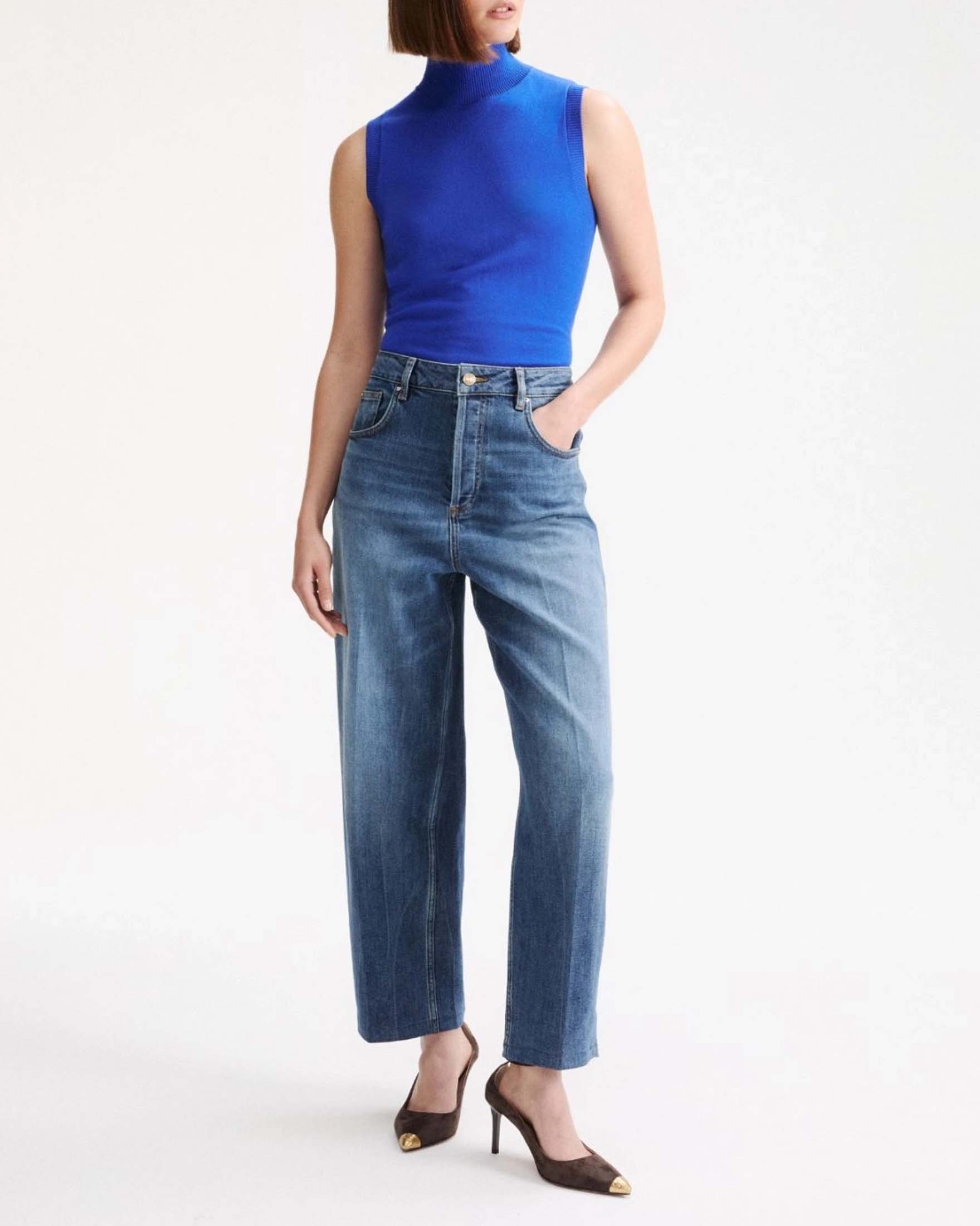 Jeans barrel Marella lavaggio super stonewash in denim stretch di cotone image