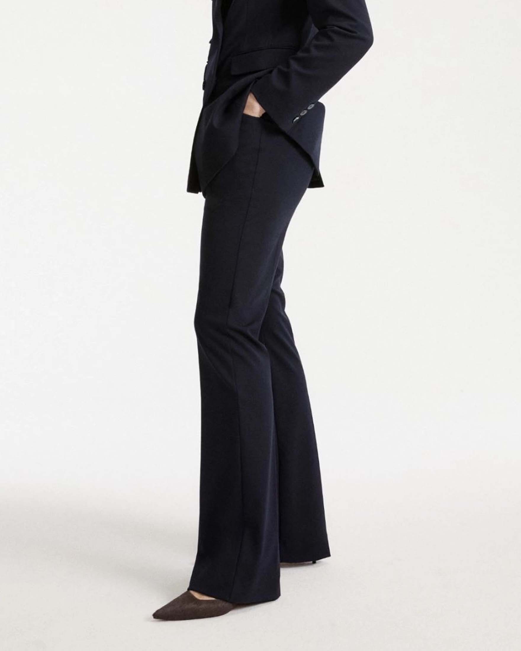 Pantaloni bootcut Marella Sport blu in jersey punto Milano stretch con gamba flare image