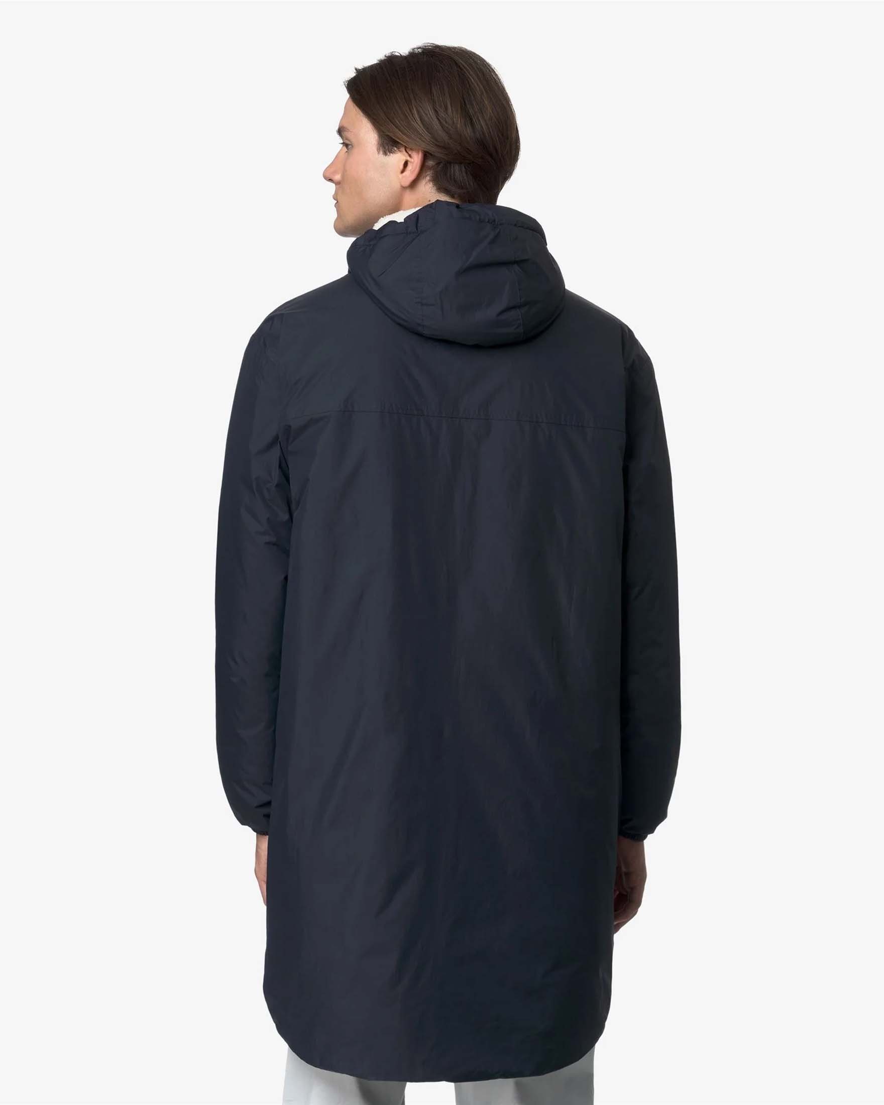 Impermeabile Le Vrai 4.0 Eiffel East Orsetto blu in nylon ripstop idrorepellente con interno in orsetto e cappuccio image