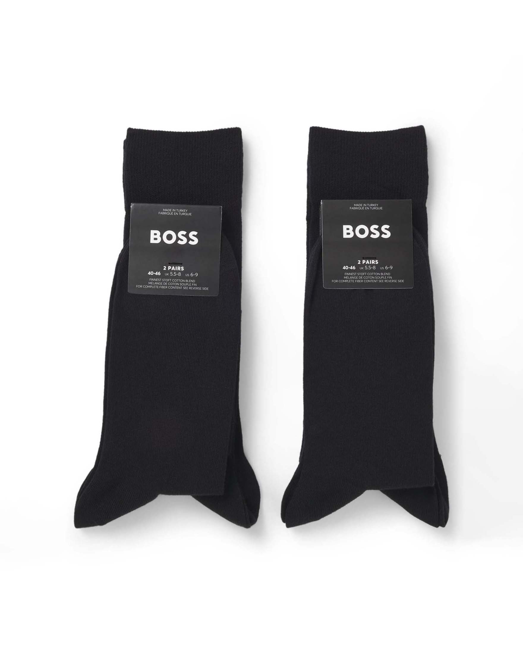 Set di 4 calzini Boss neri in misto cotone con logo image