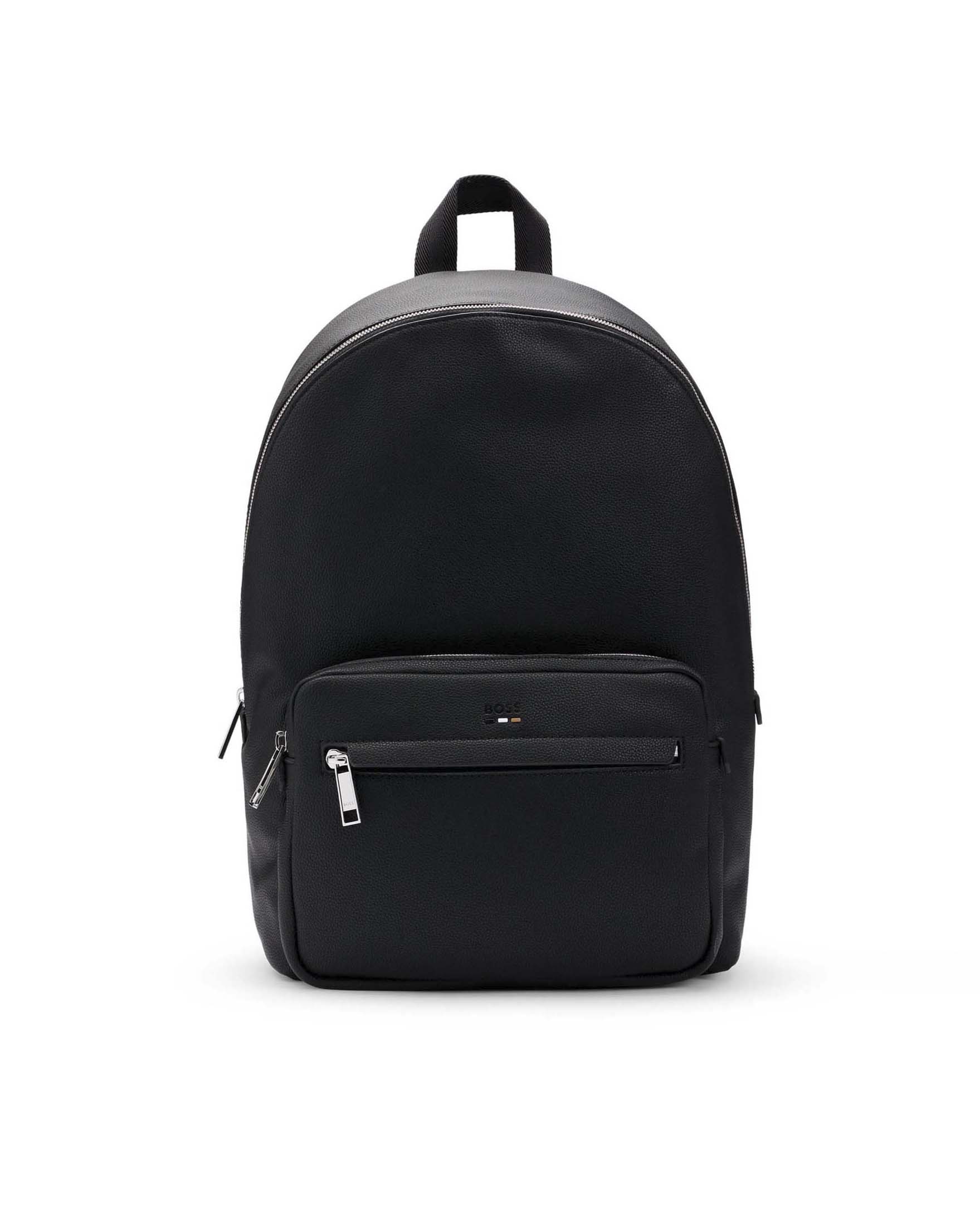 Zaino Boss nero in similpelle martellata