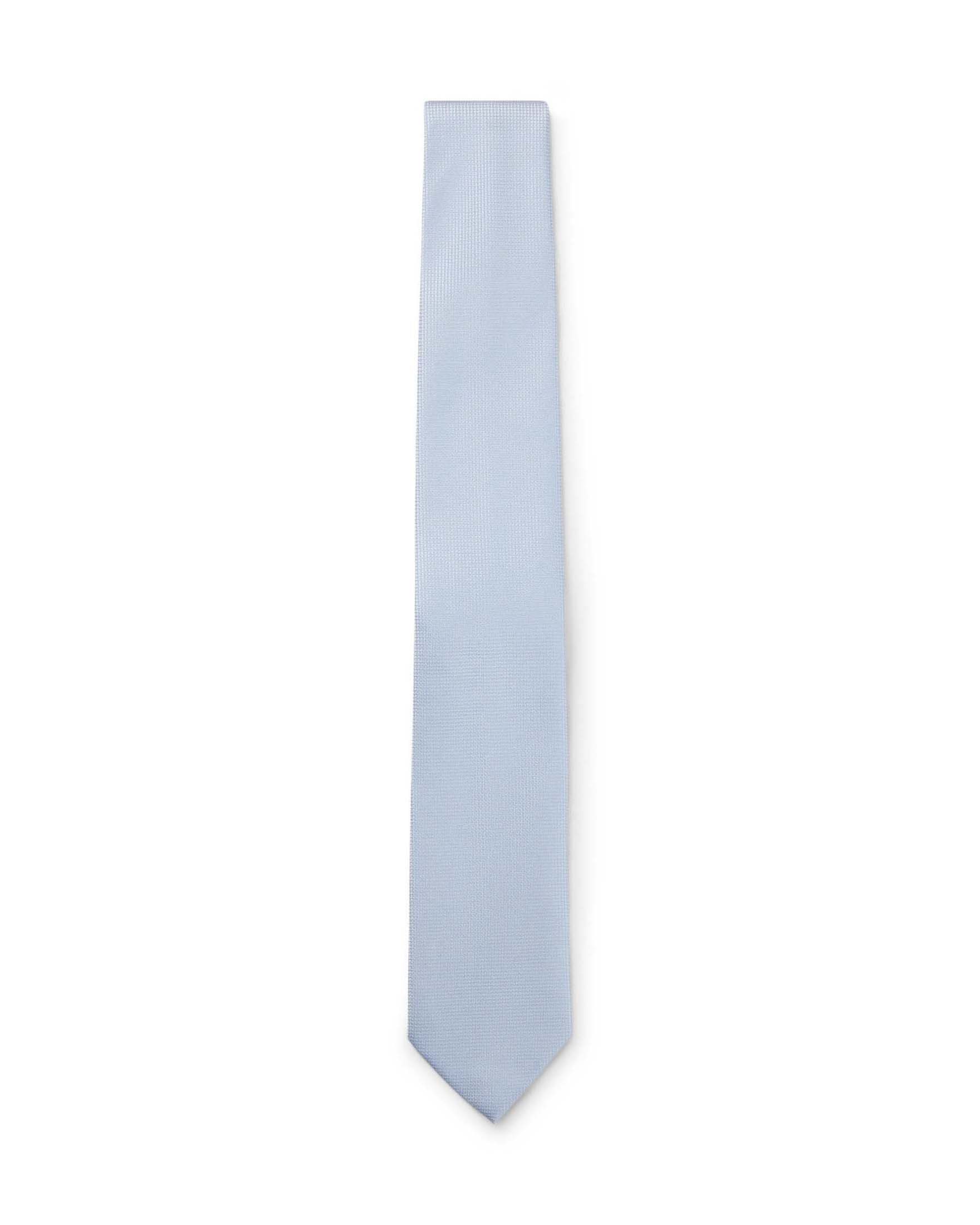 Cravatta Boss azzurra in misto seta con lavorazione jacquard