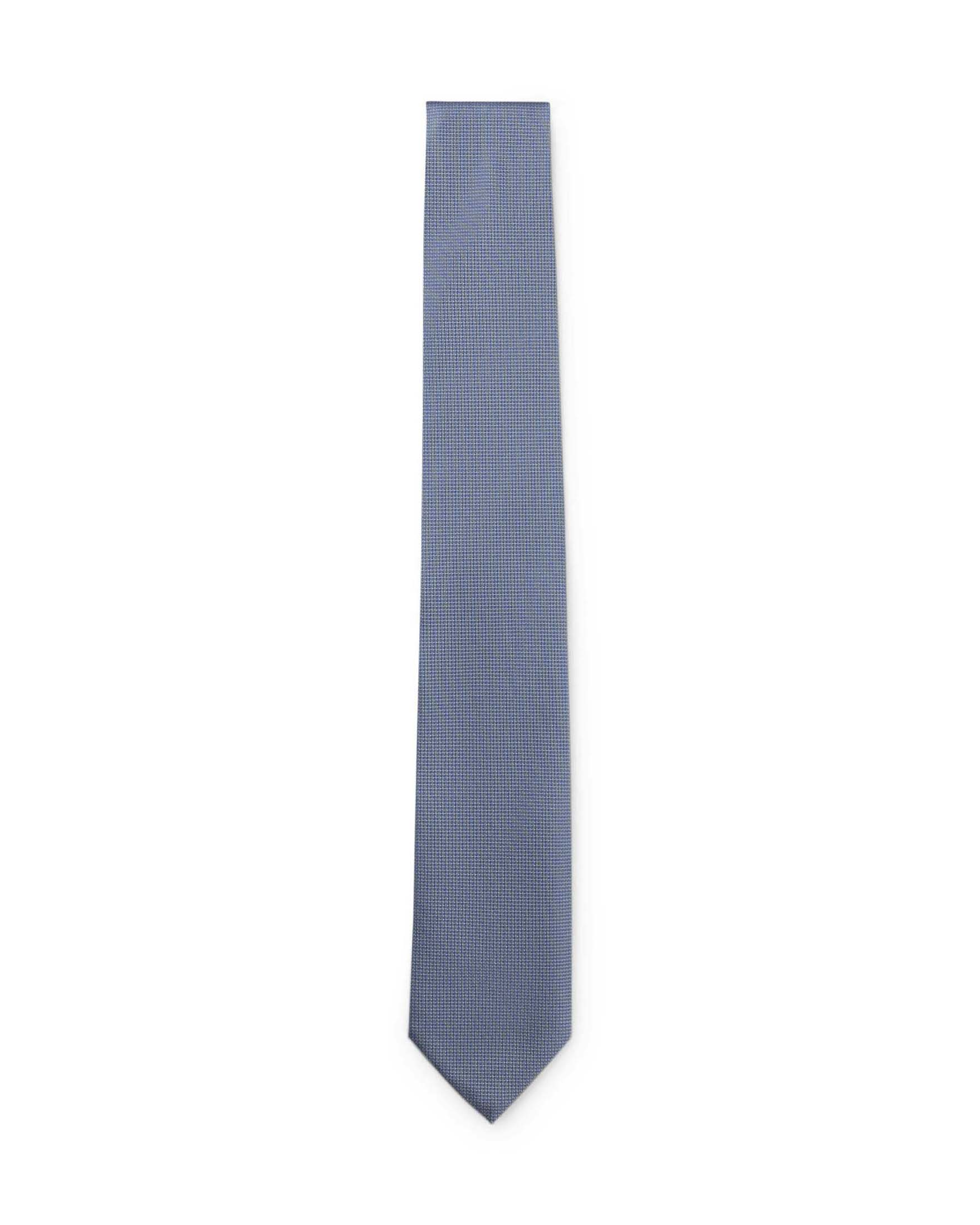 Cravatta Boss indaco in misto seta con motivo jacquard