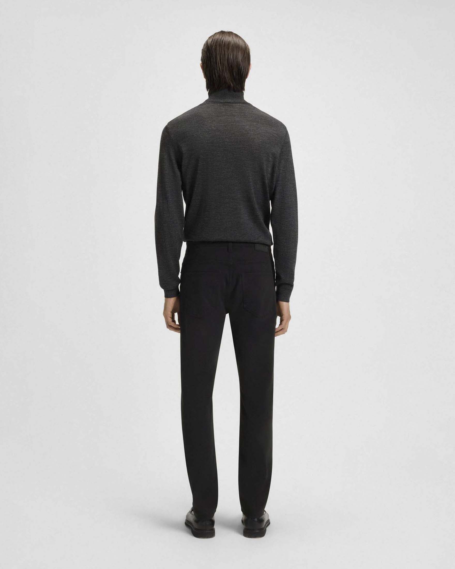 Pantaloni 5 tasche Boss neri in cotone elasticizzato image
