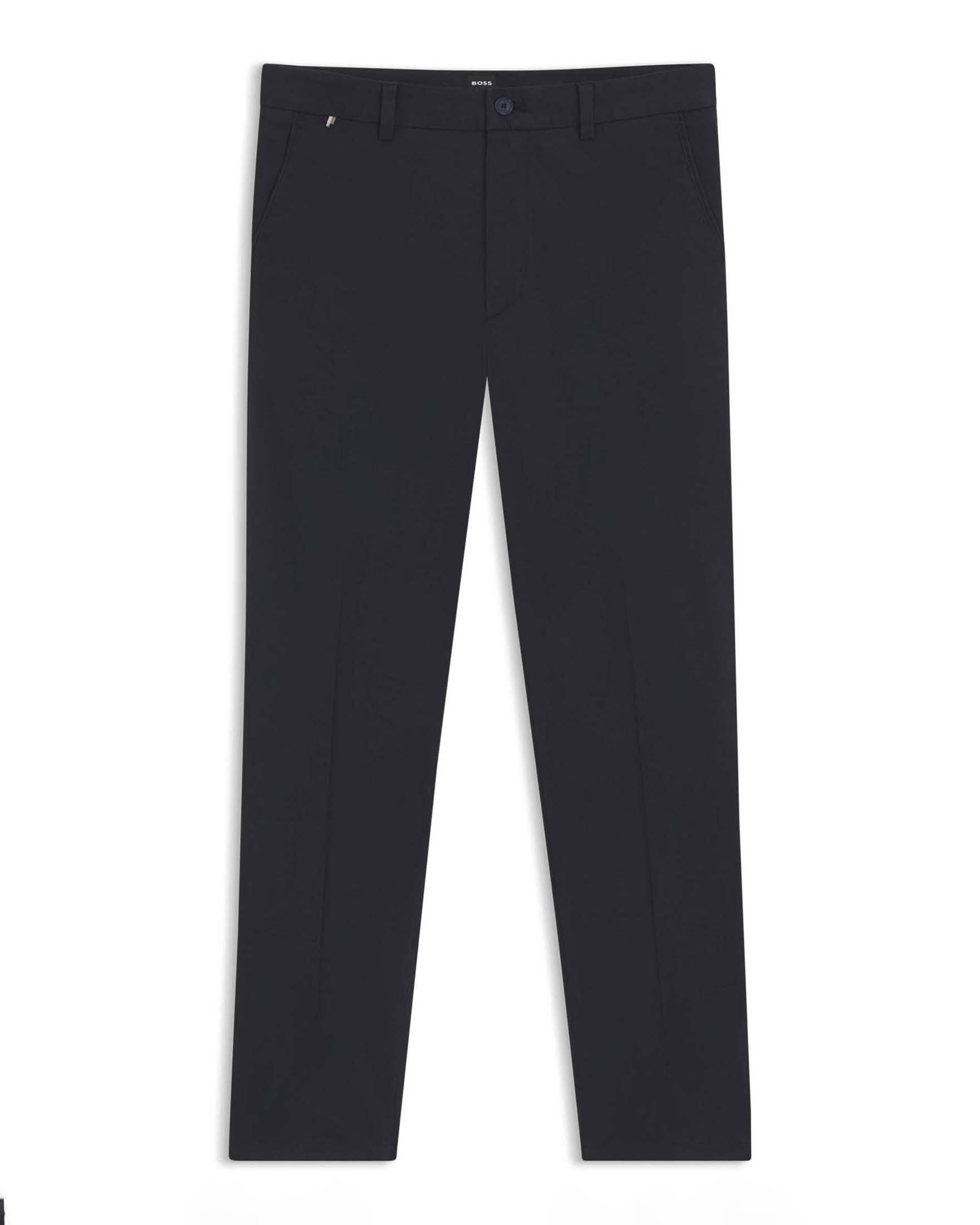 Pantaloni chino Boss blu navy in misto cotone elasticizzato