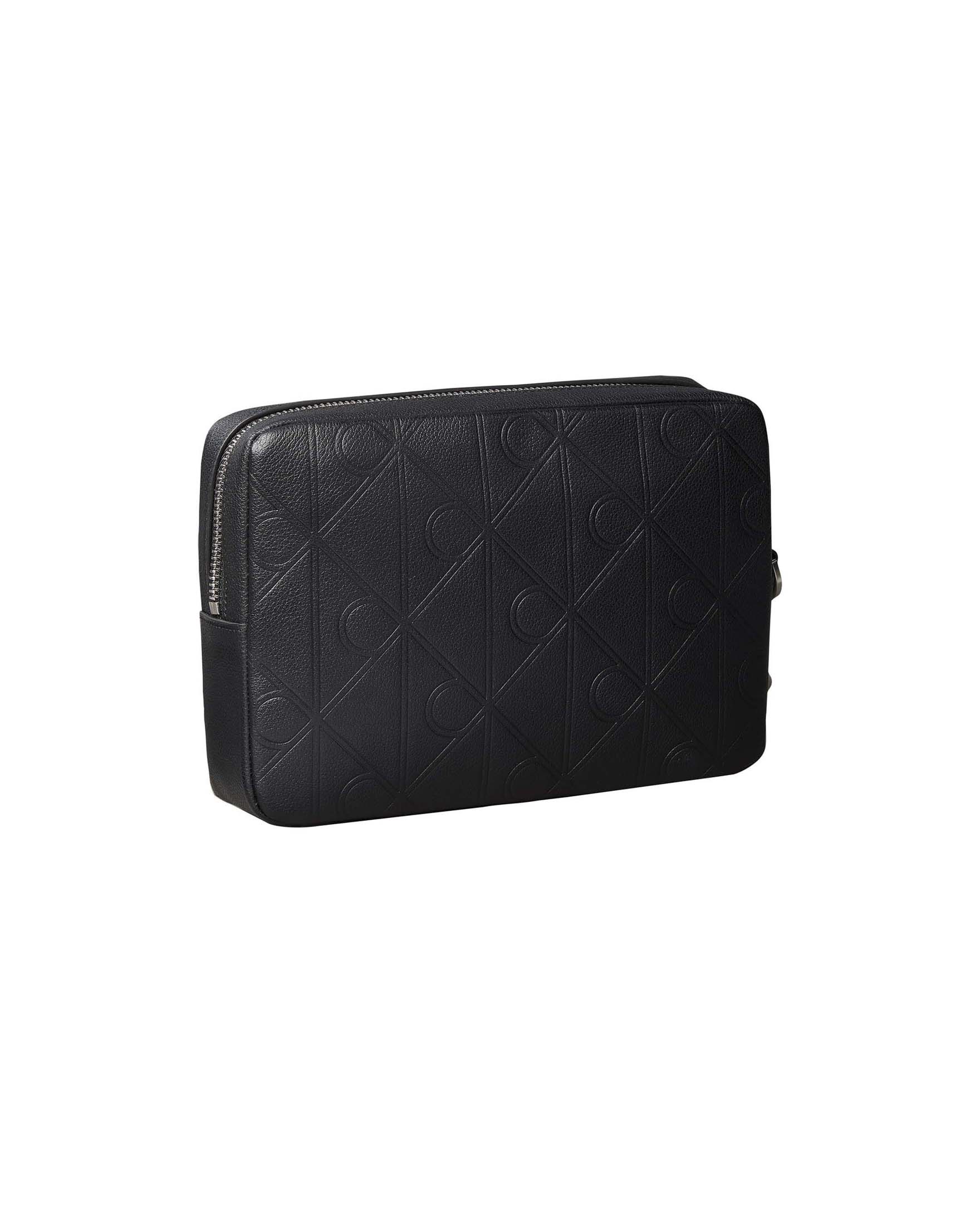 Pochette Calvin Klein nera in pelle con motivo in rilievo image