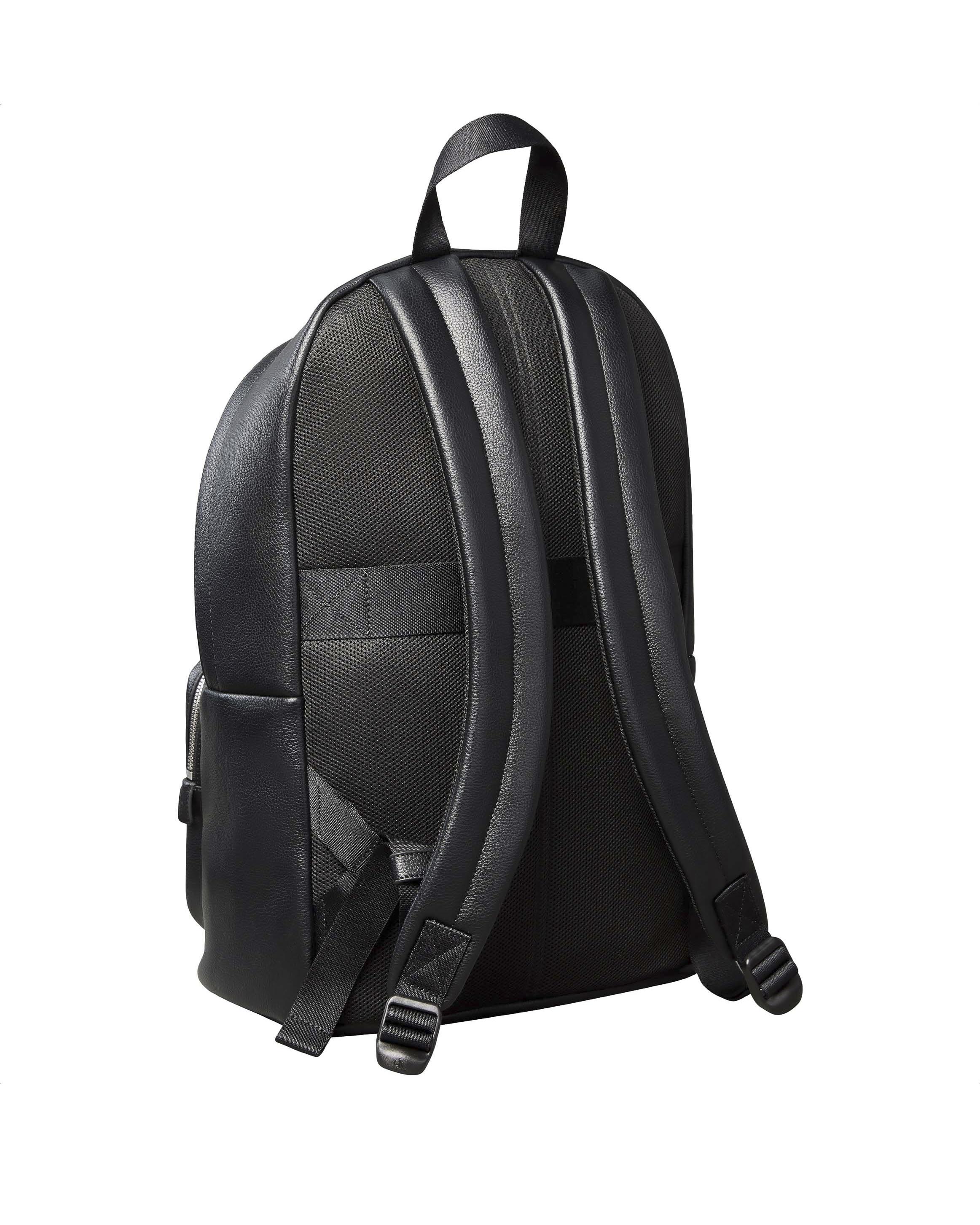 Zaino Calvin Klein nero in similpelle martellata con logo metallico image
