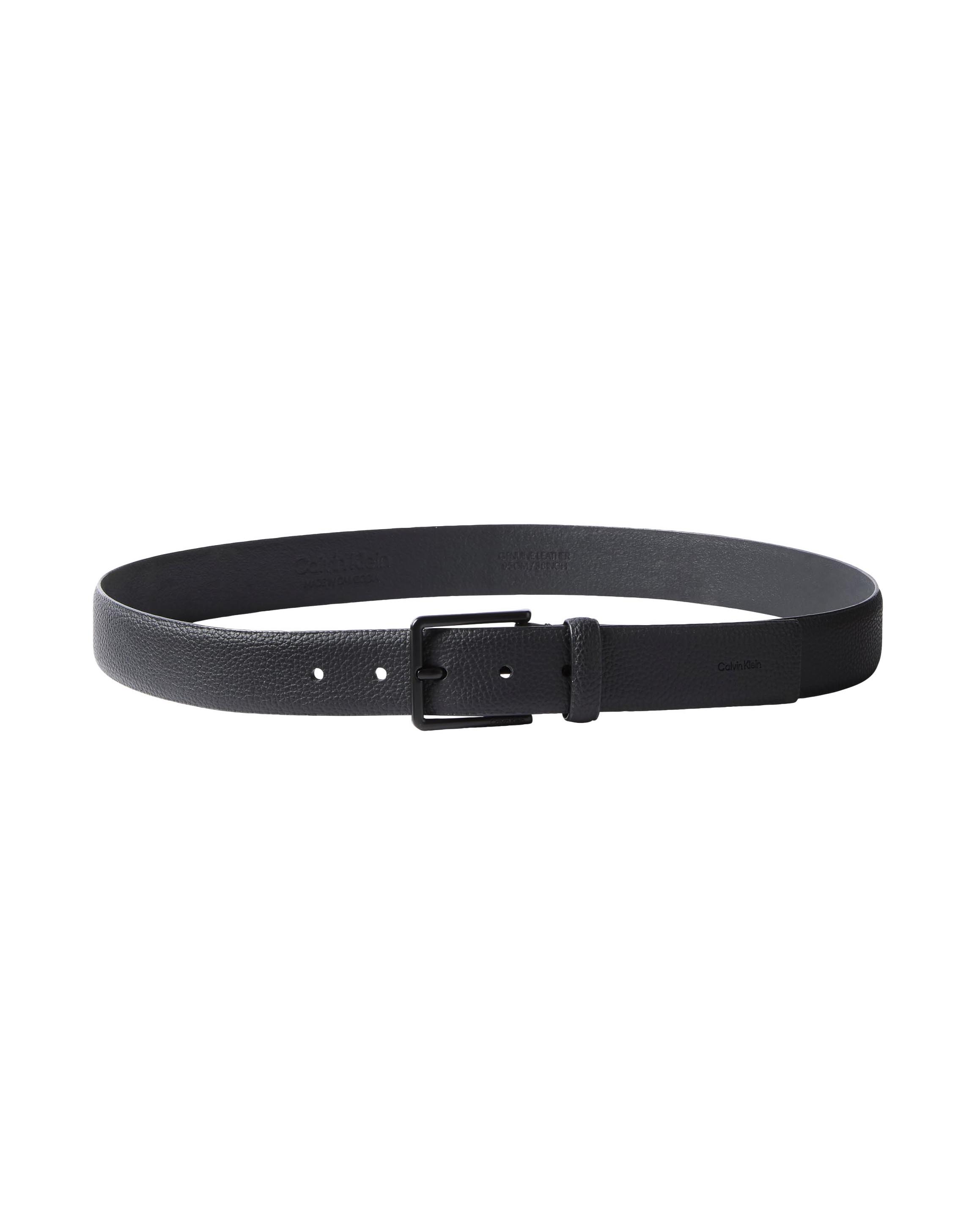 Cintura Calvin Klein nera in pelle con fibbia nera