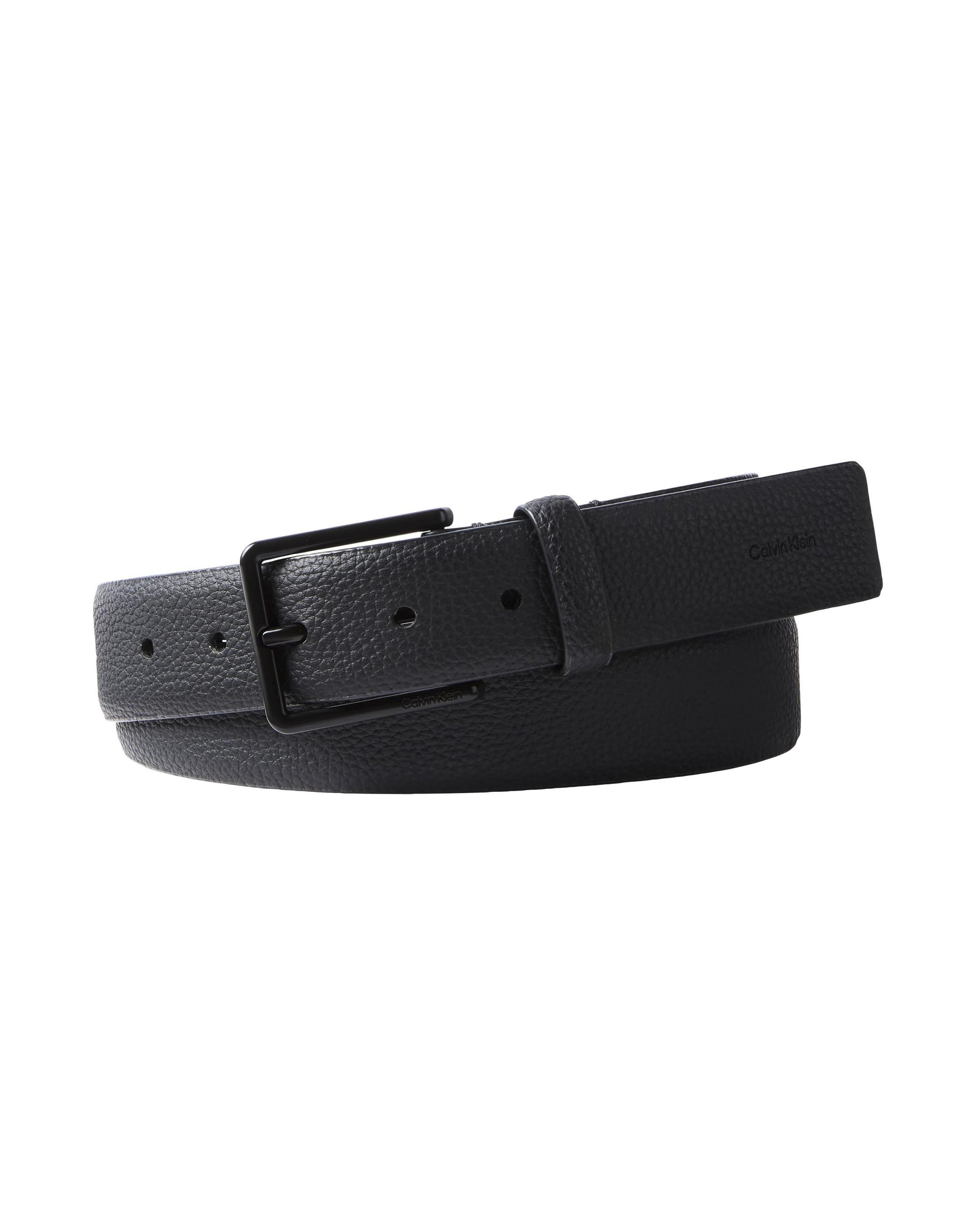 Cintura Calvin Klein nera in pelle con fibbia nera image