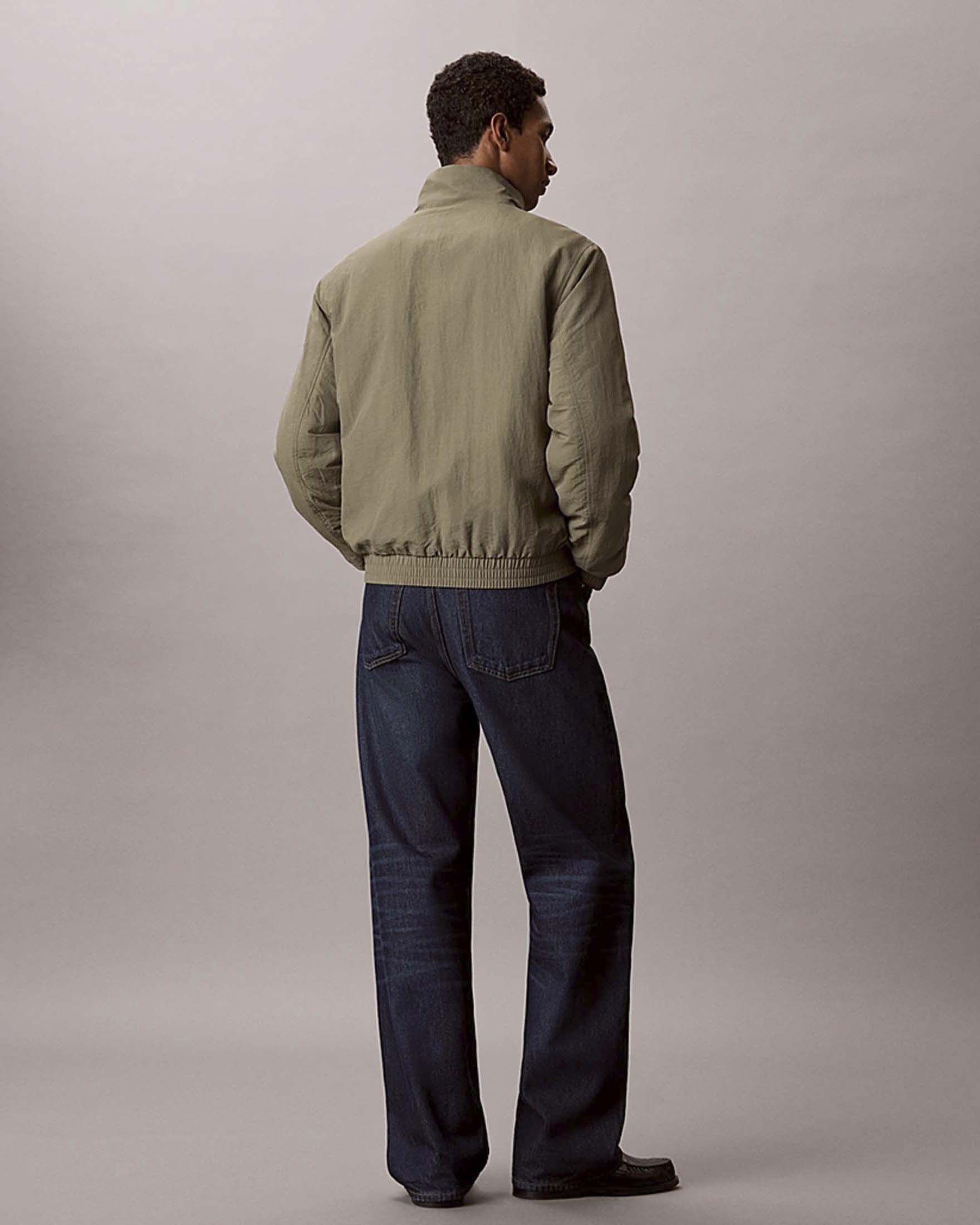 Giubbino sailor Calvin Klein Jeans verde militare in nylon con logo ricamato image
