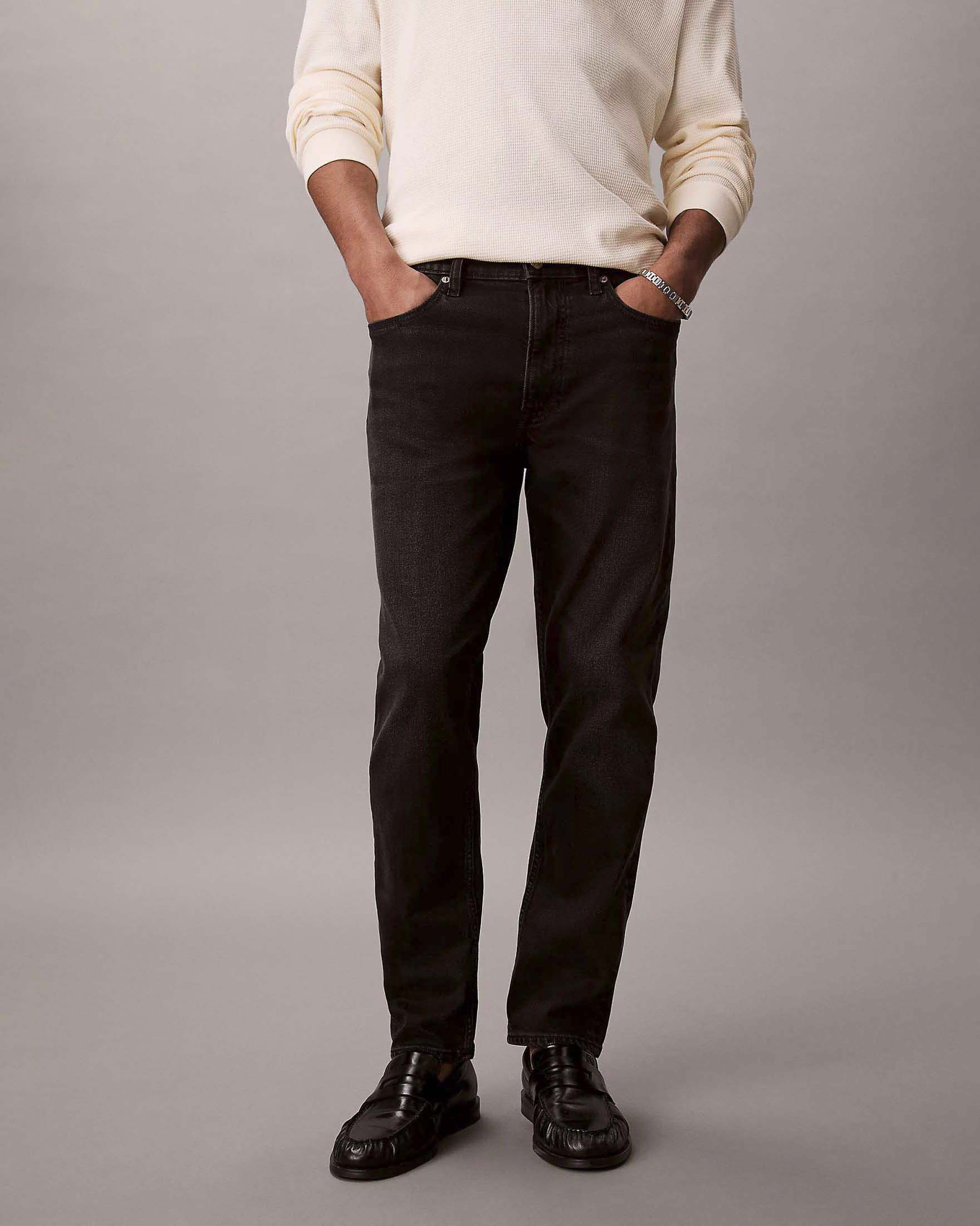 Jeans Calvin Klein Jeans neri lavaggio scuro in misto cotone image