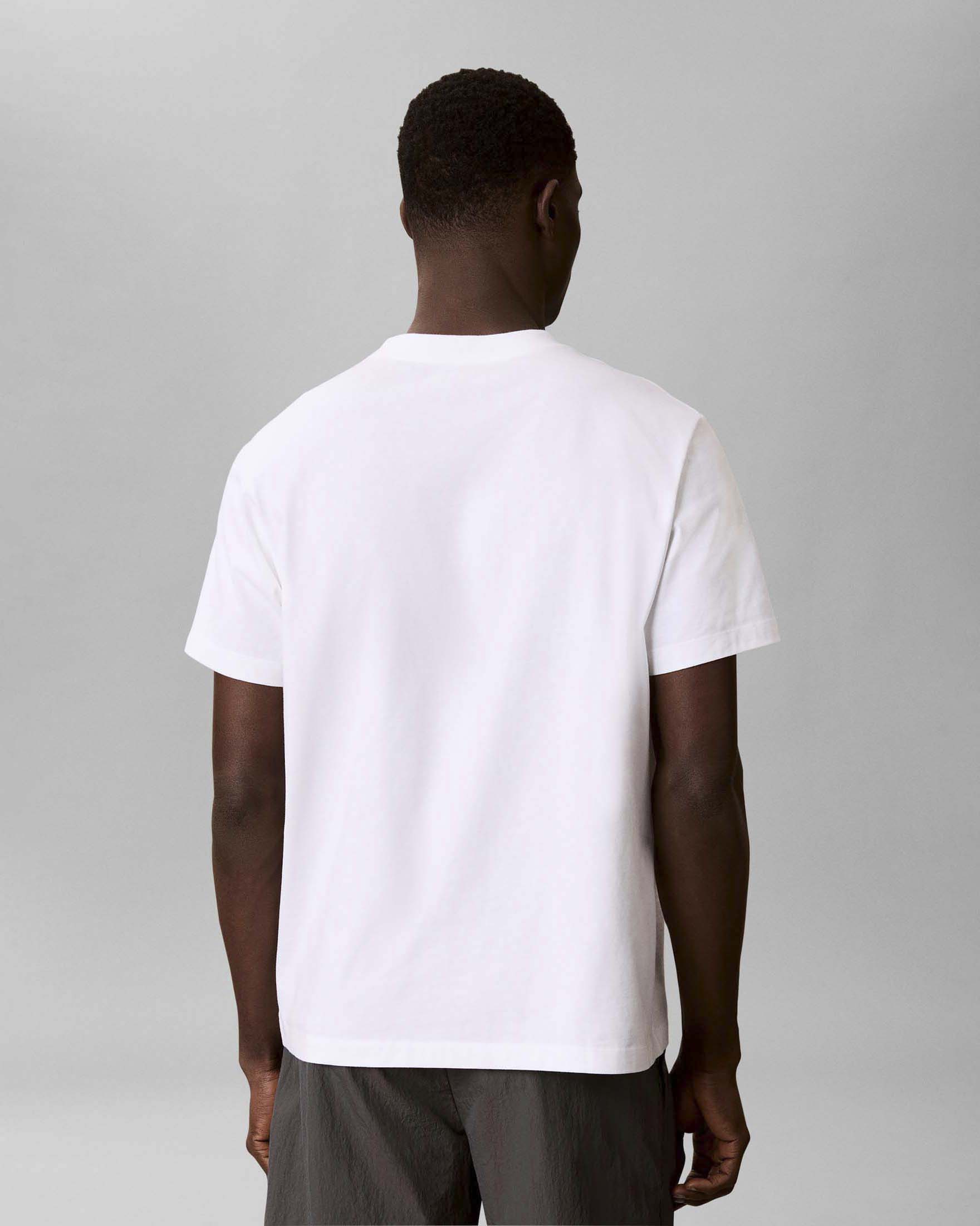 T-shirt Calvin Klein Jeans bianca in cotone con stampa logo image