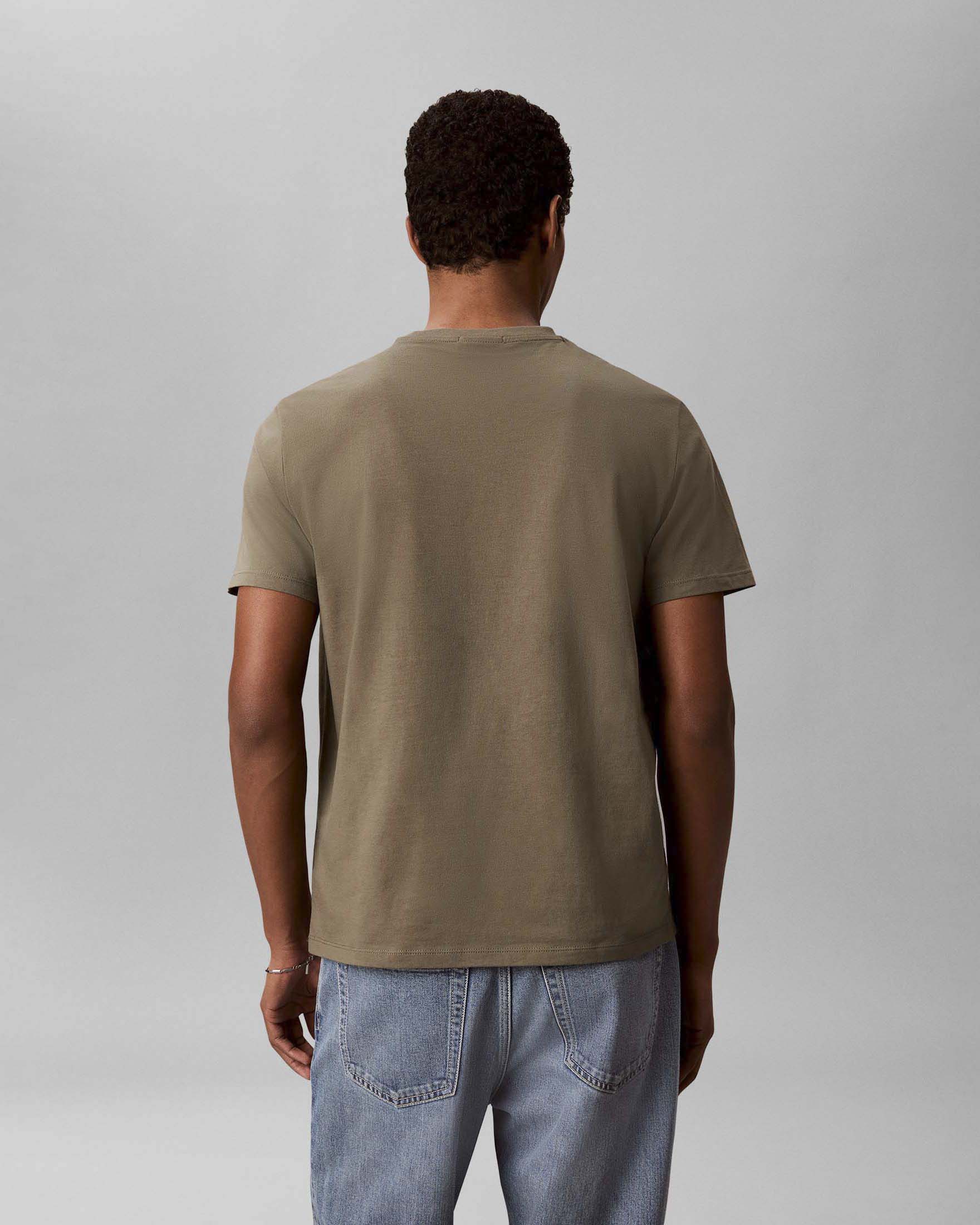 T-shirt mezza manica Calvin Klein Jeans verde militare in cotone con patch logo image