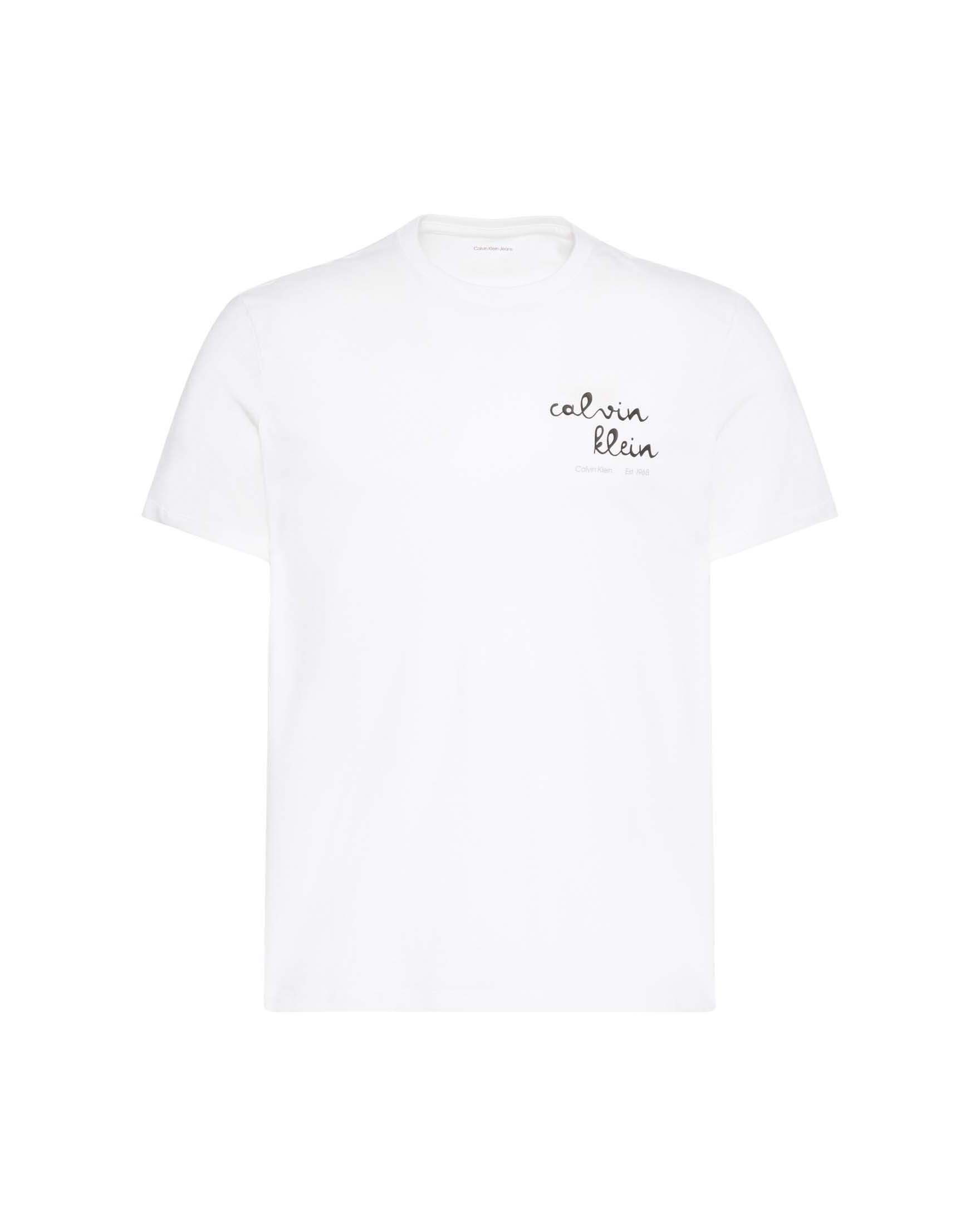 T-shirt Calvin Klein Jeans bianca in cotone con logo stampato