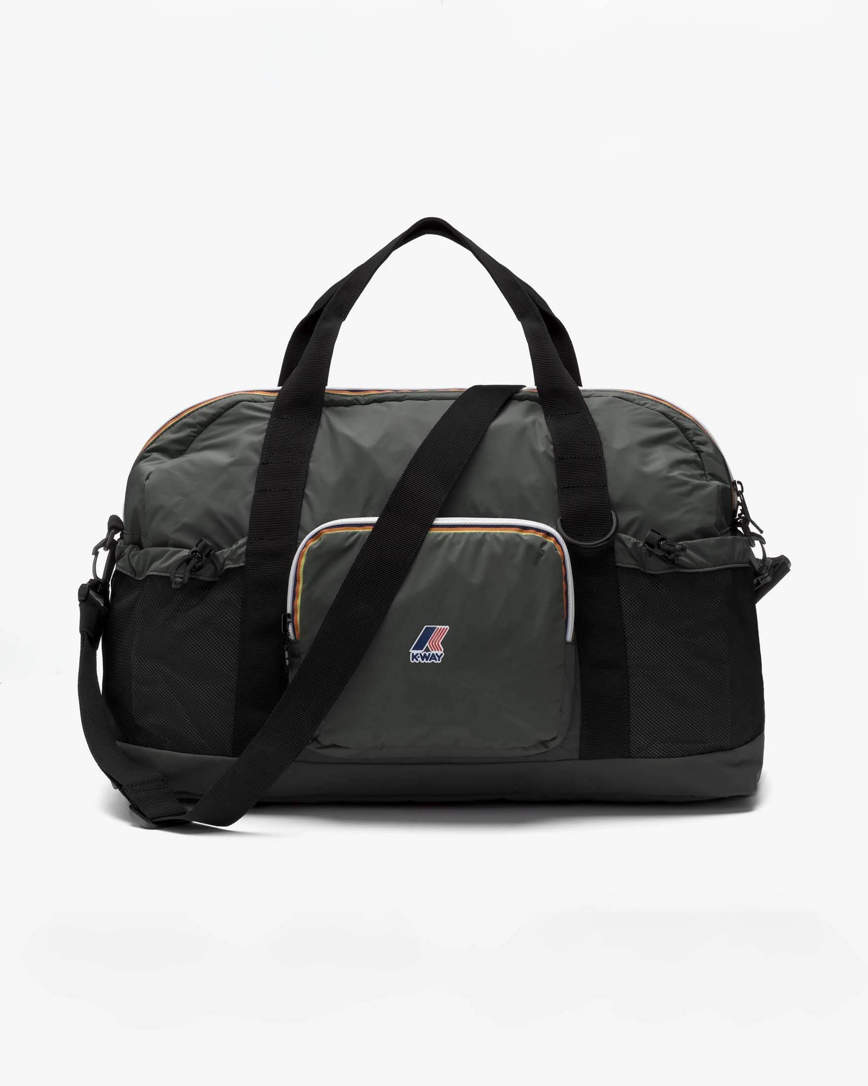 Borsone weekend K-way Marcel verde militare in nylon ripstop leggero