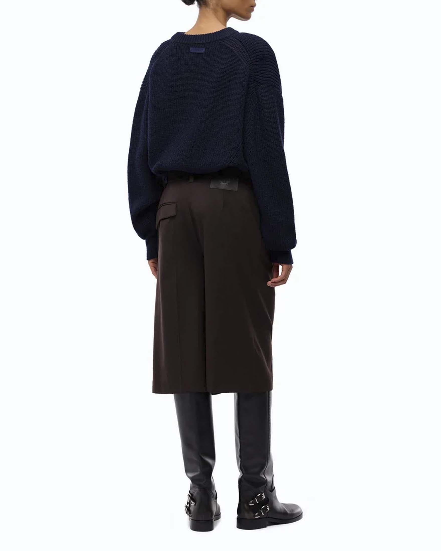 Pullover ovesize Pinko blu in pura lana a costa inglese