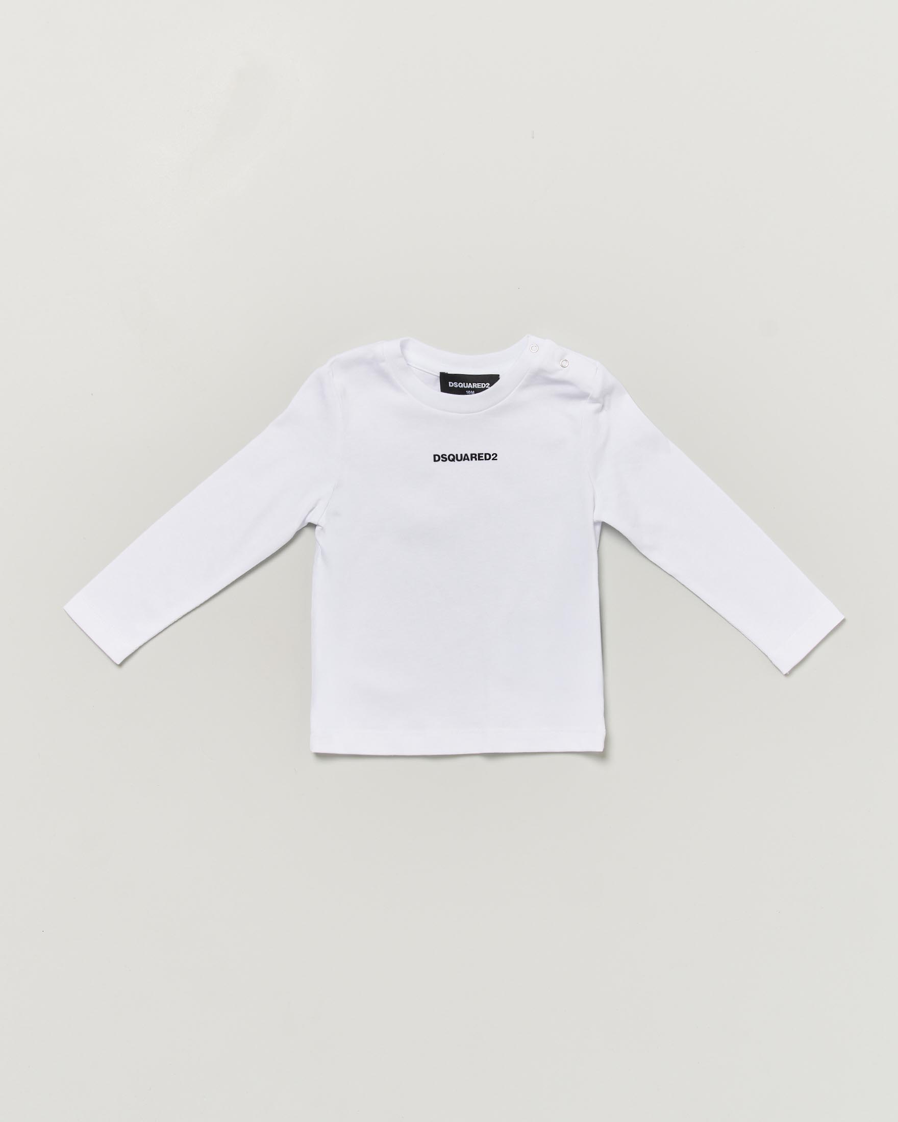 T-shirt Dsquared2 bianca in puro cotone con mini logo bianco