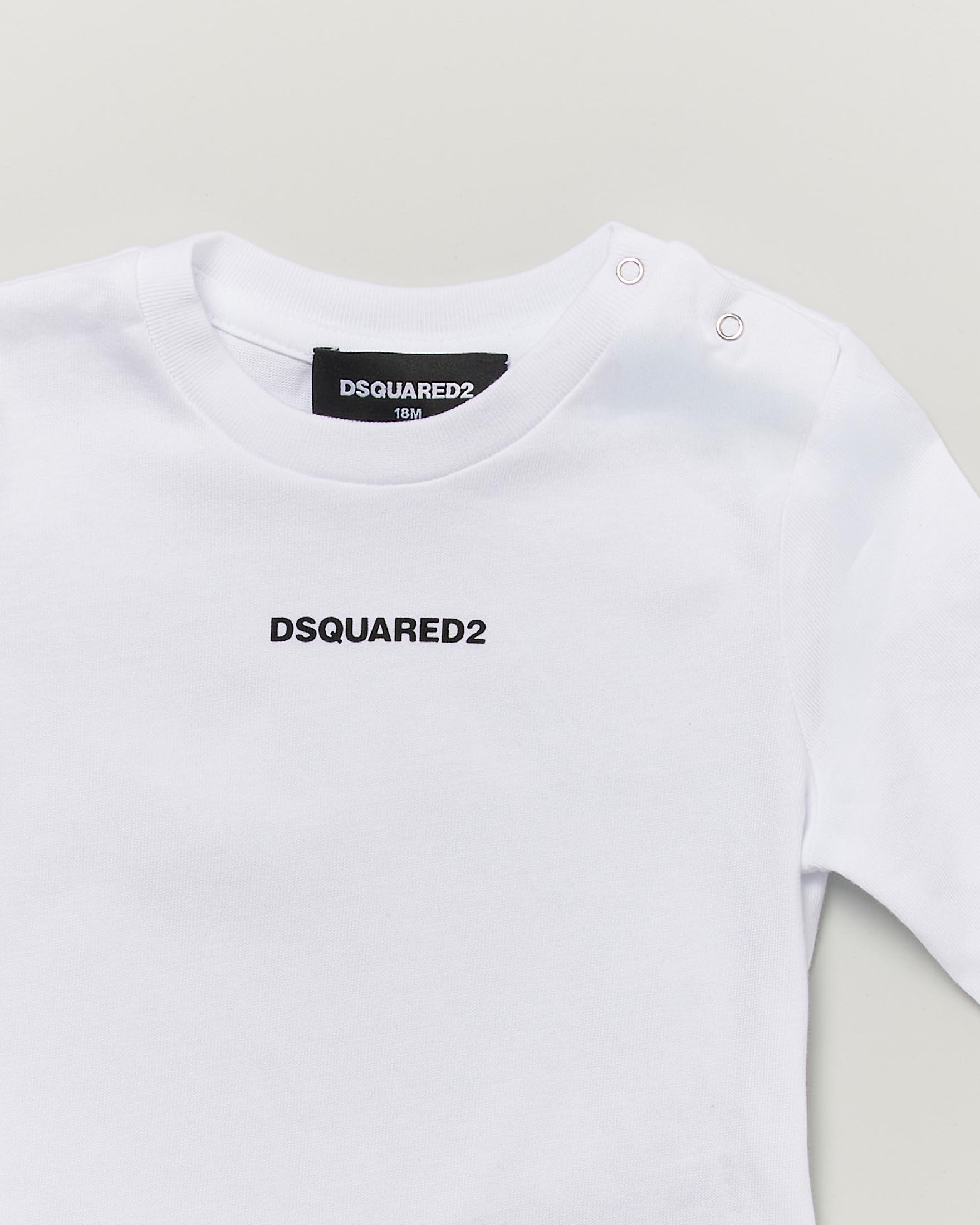 T-shirt Dsquared2 bianca in puro cotone con mini logo bianco image