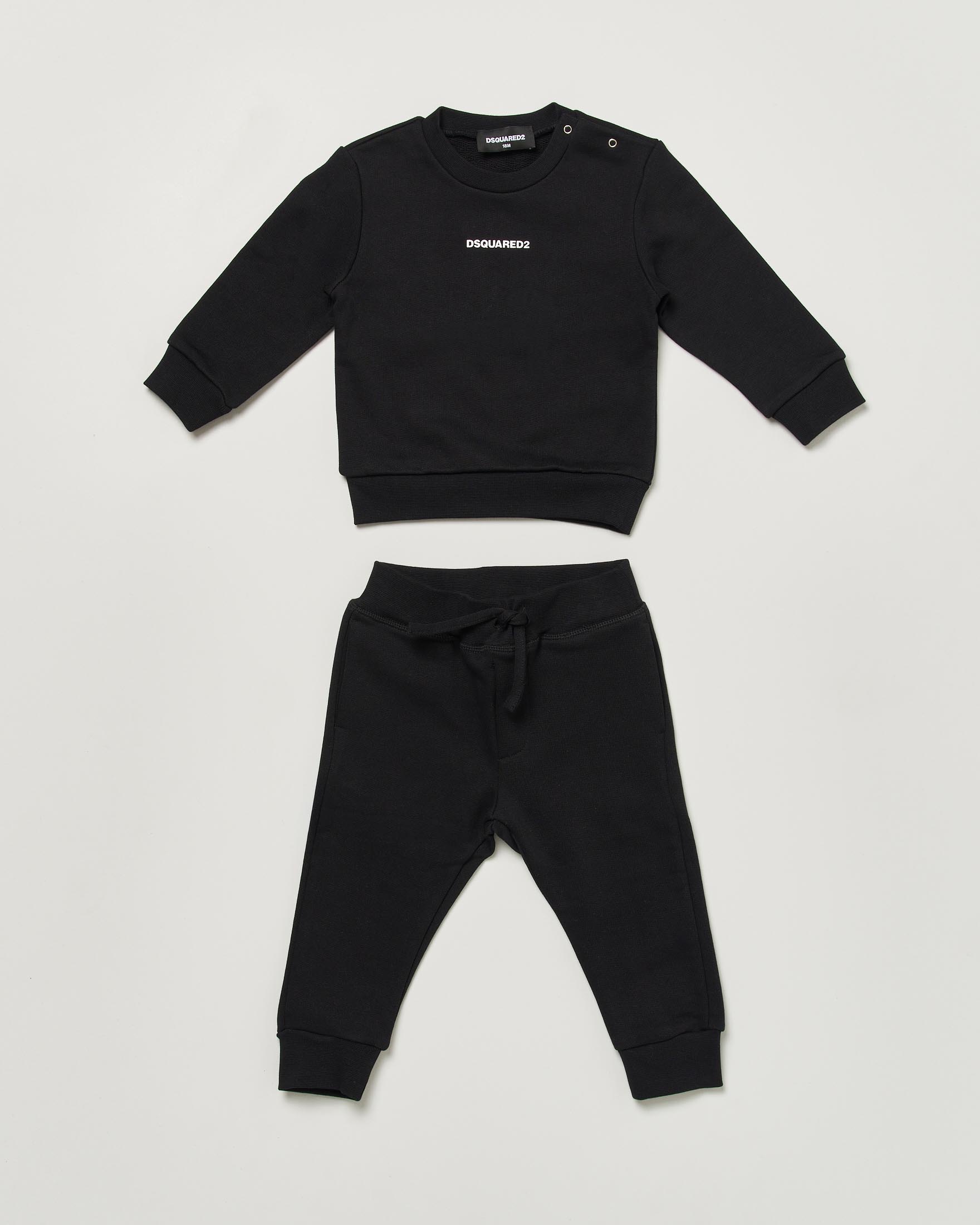 Completo tuta Dsquared2 nero in puro cotone