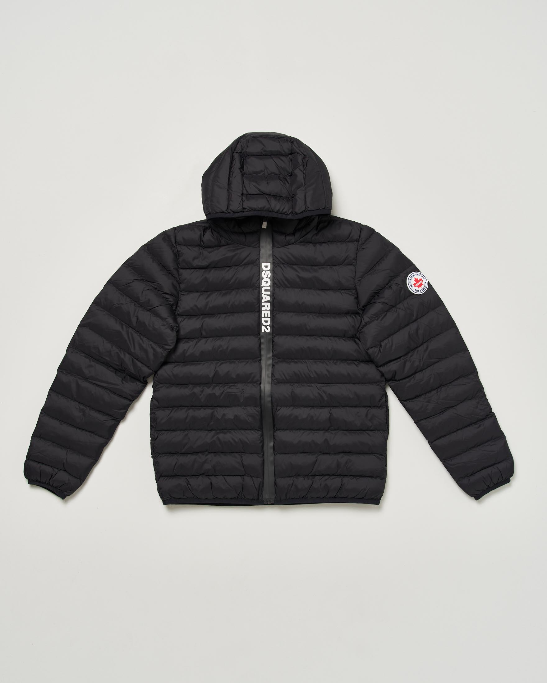 Piumino 100 gr nero Dsquared2 con cappuccio