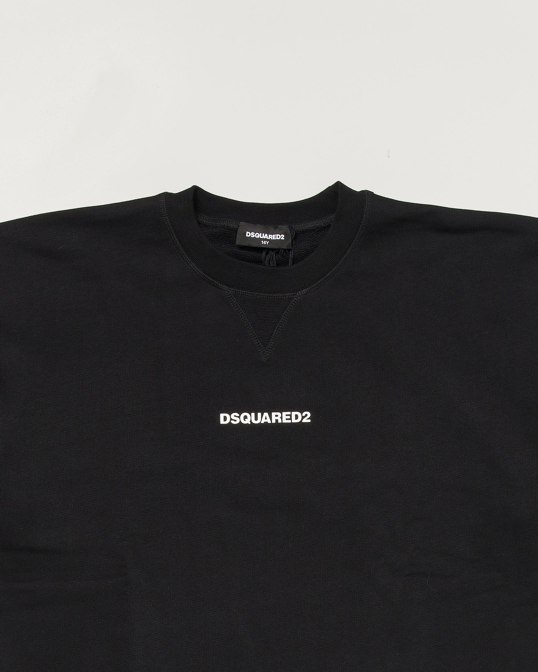 Felpa Dsquared2 nera in puro cotone con mini logo bianco image