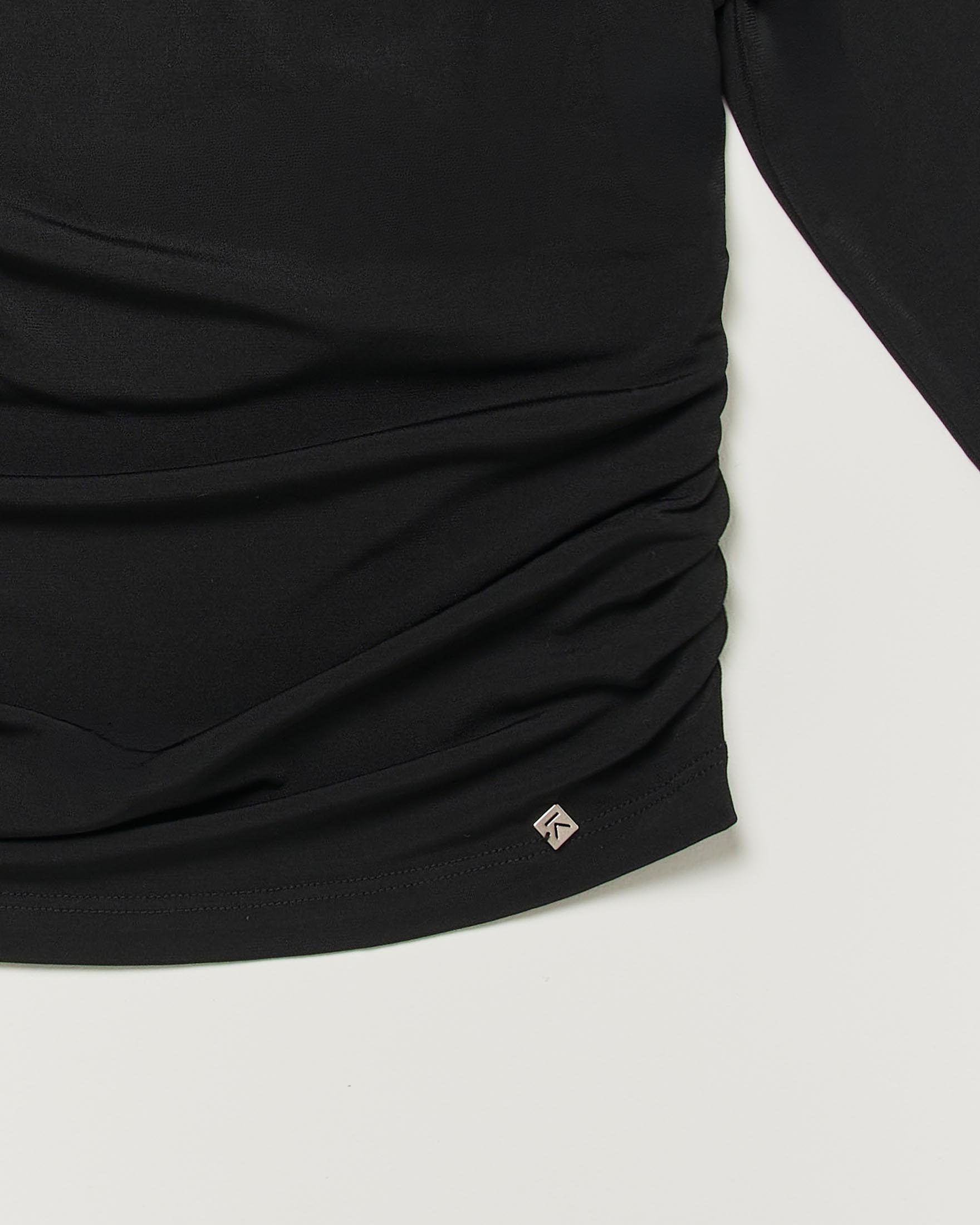 T-shirt nera Kocca in tesstuto stretch arricciato image