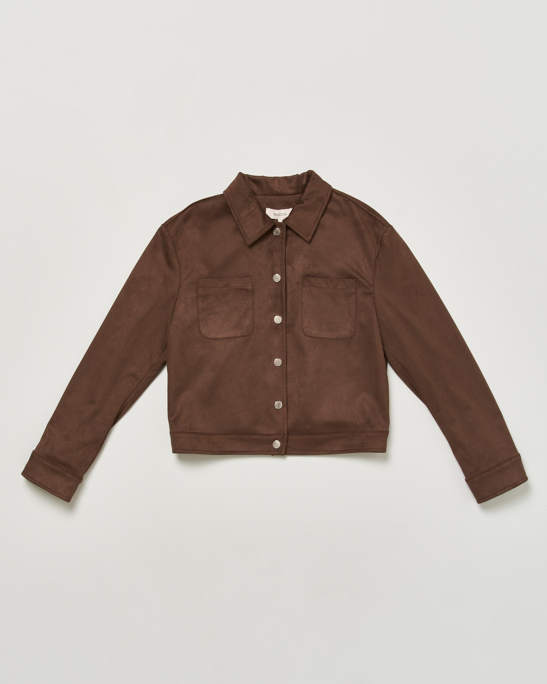 Giacca camicia Kocca in suede color moro