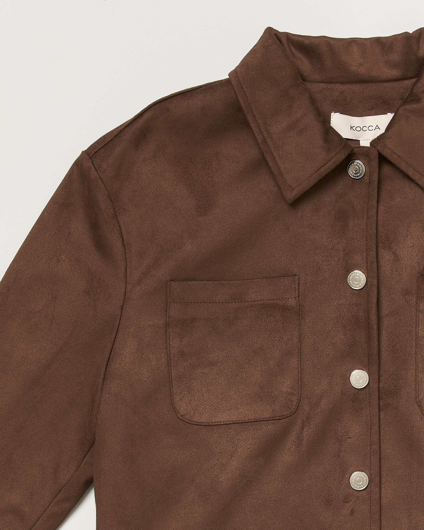 Giacca camicia Kocca in suede color moro image