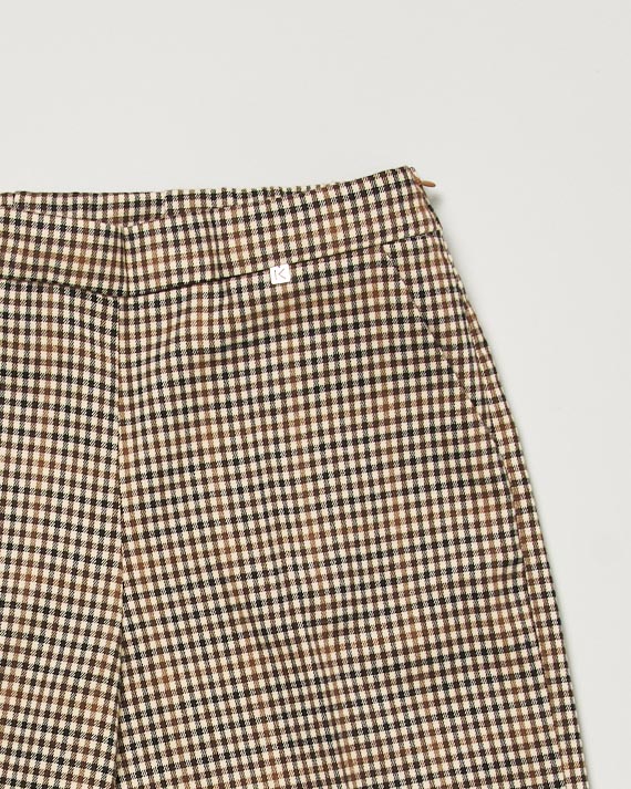 Pantalone palazzo Kocca in vichy beige e nero image