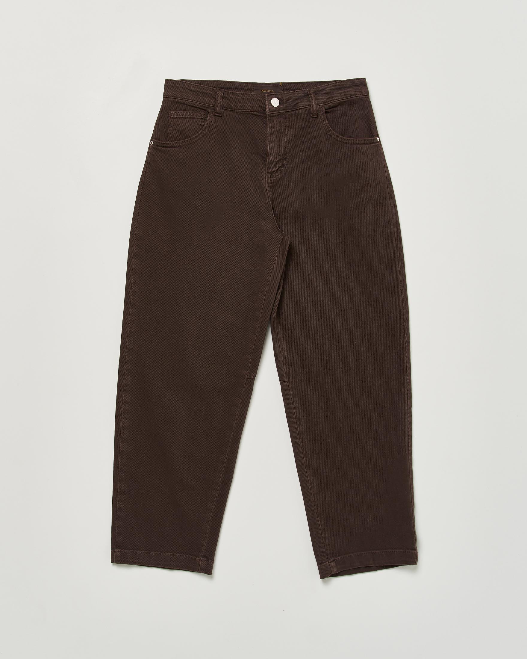 Jeans barrel Kocca color moro in misto cotone