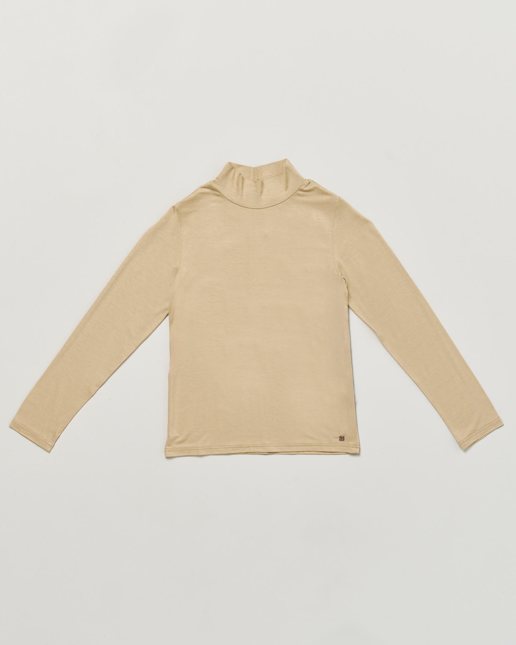 T-shirt lupetto beige Kocca in misto viscosa a maniche lunghe