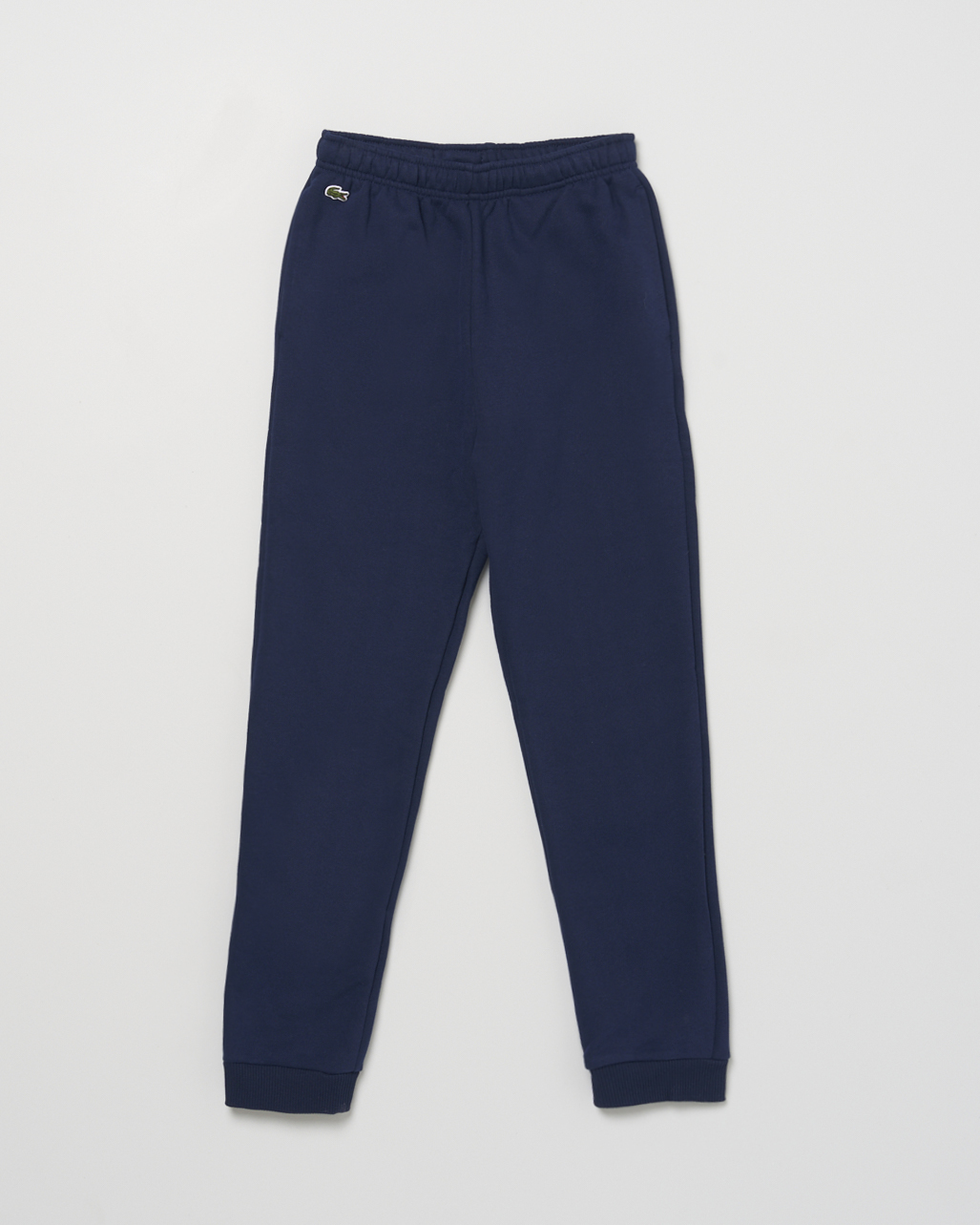 Jogger Lacoste blu in misto cotone felpato con elastico sui polsini