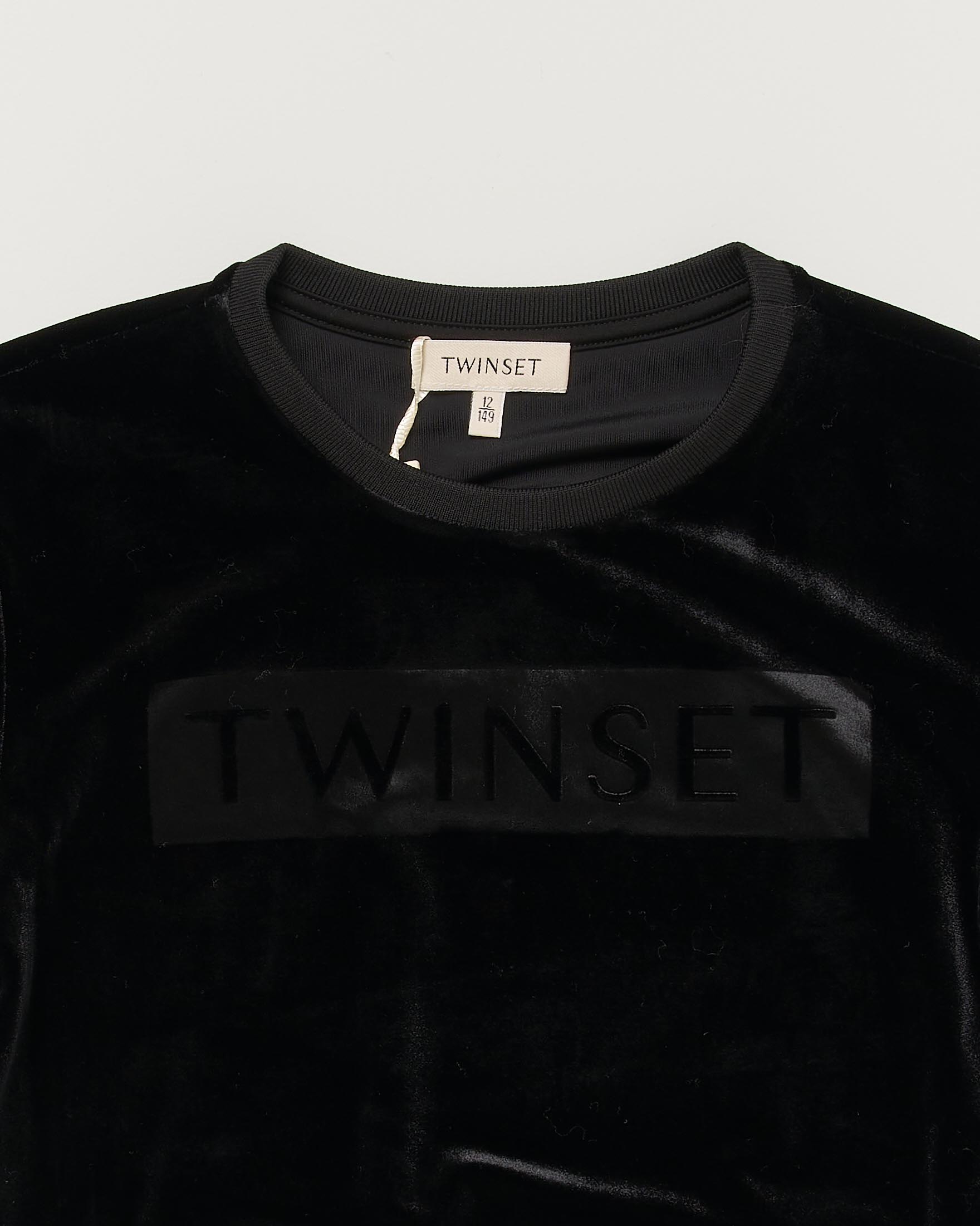 Felpa nera Twinset in ciniglia con scritta logo image
