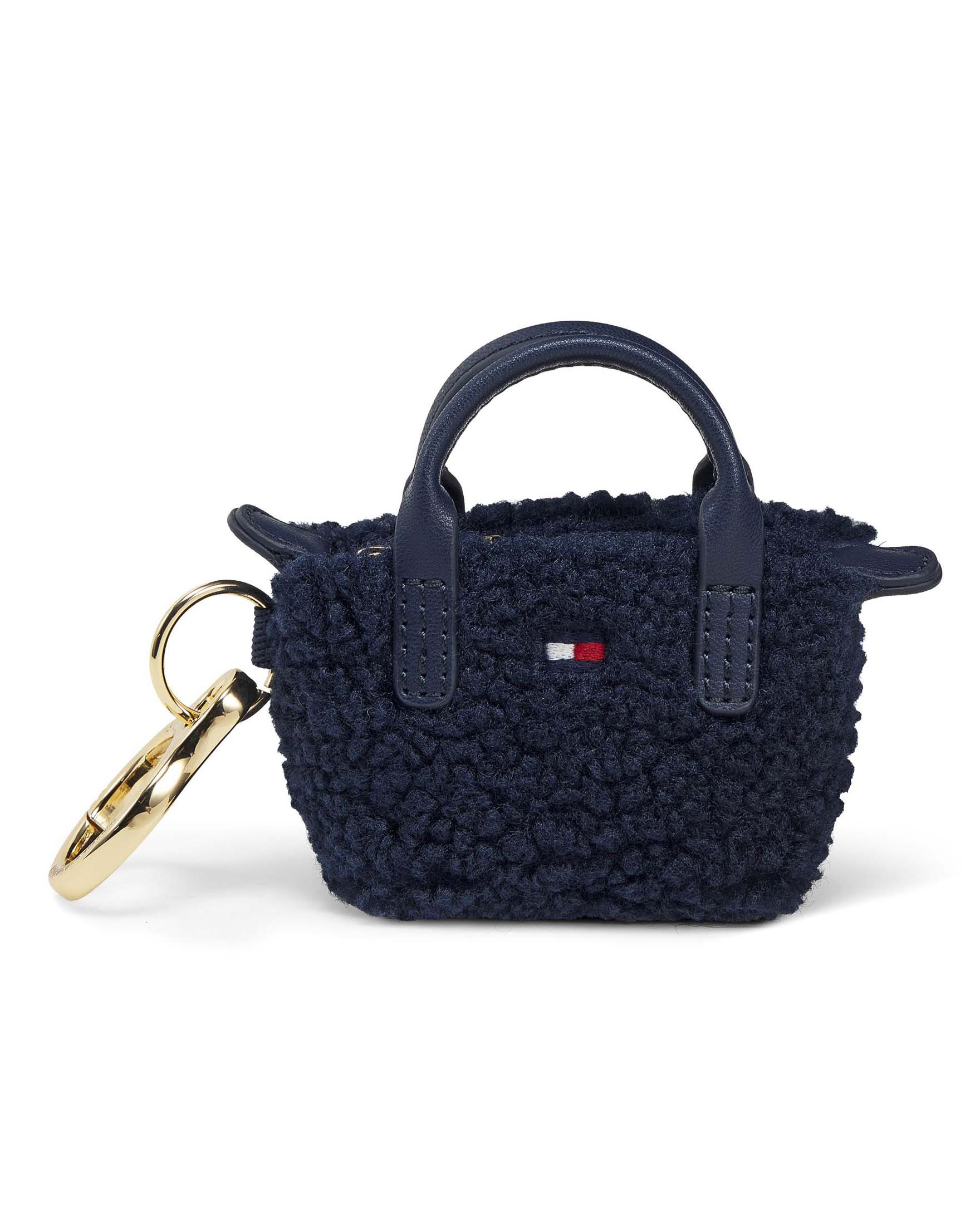 Charm mini bag blu Tommy Hilfiger con moschettone