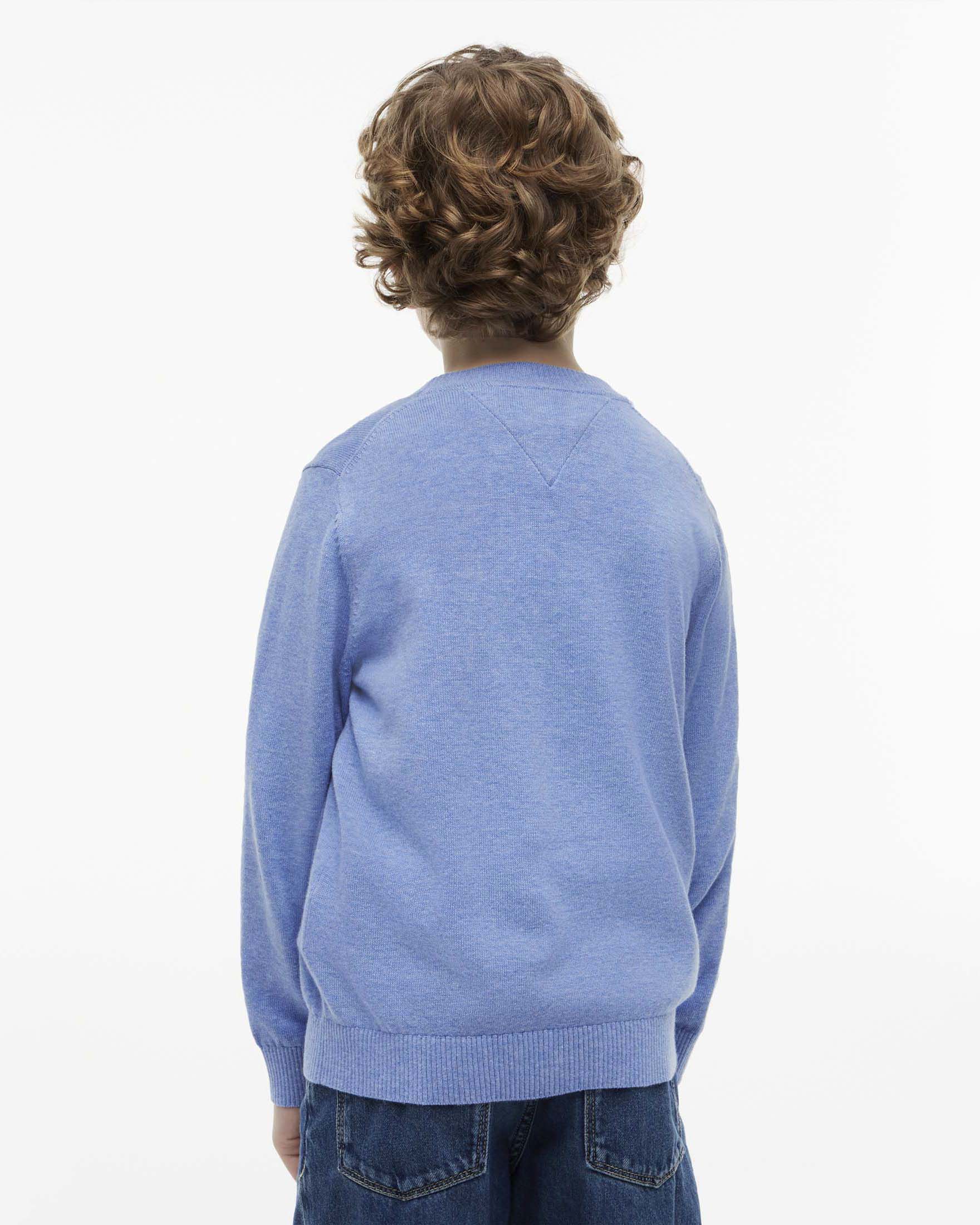 Maglioncino celeste Tommy Hilfiger in puro cotone rasato image