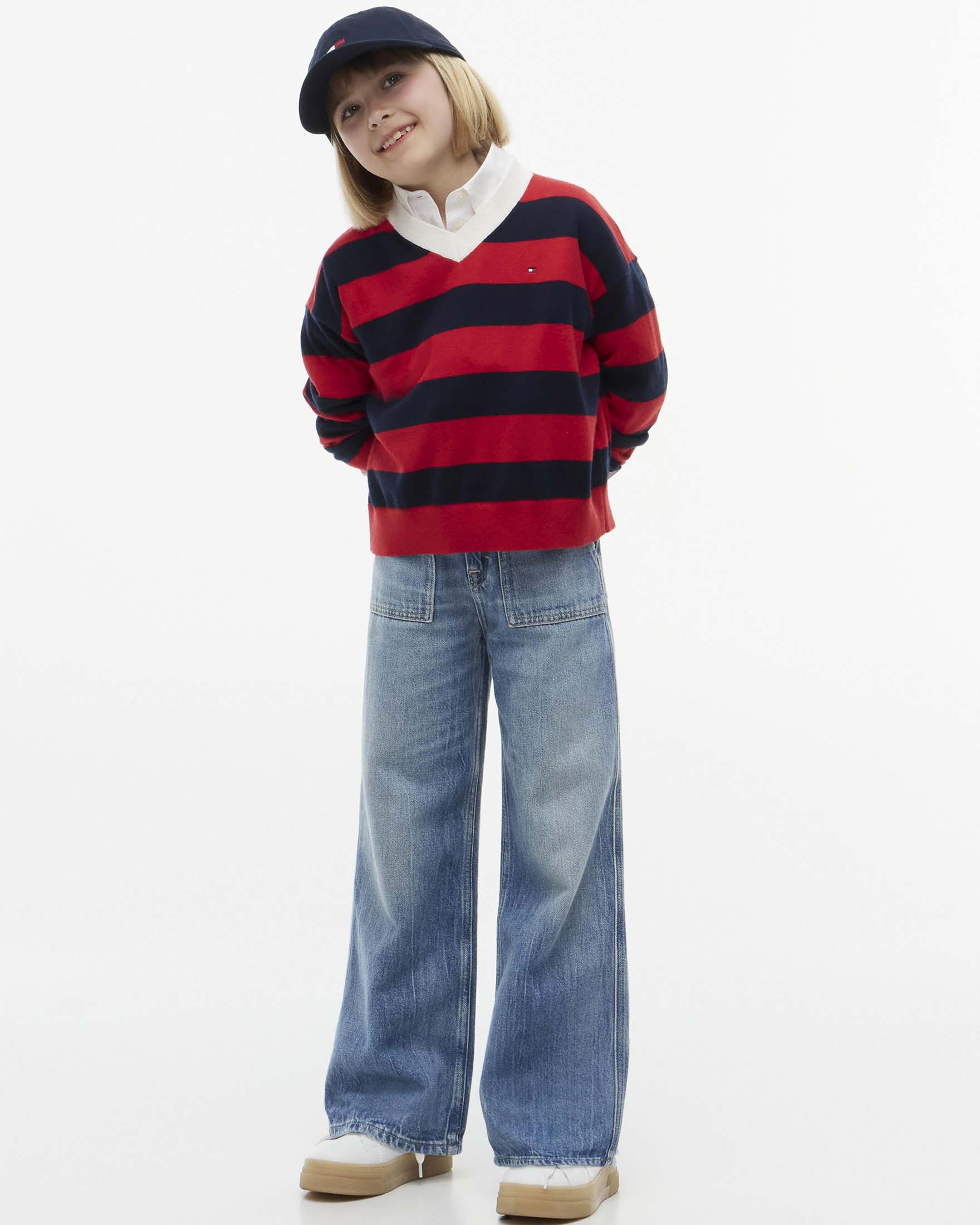 Jeans chino wide leg Tommy Hilfiger lavaggio chiaro con maxi tasche image