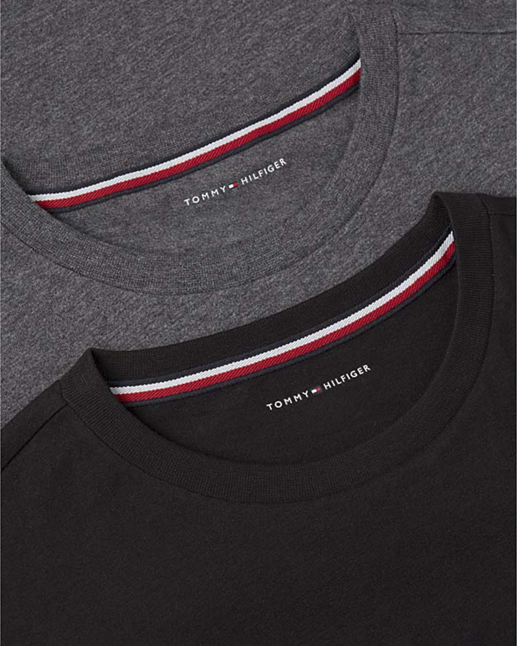 Pack t-shirt Tommy Hilfiger grigio antracite e nera in puro cotone image