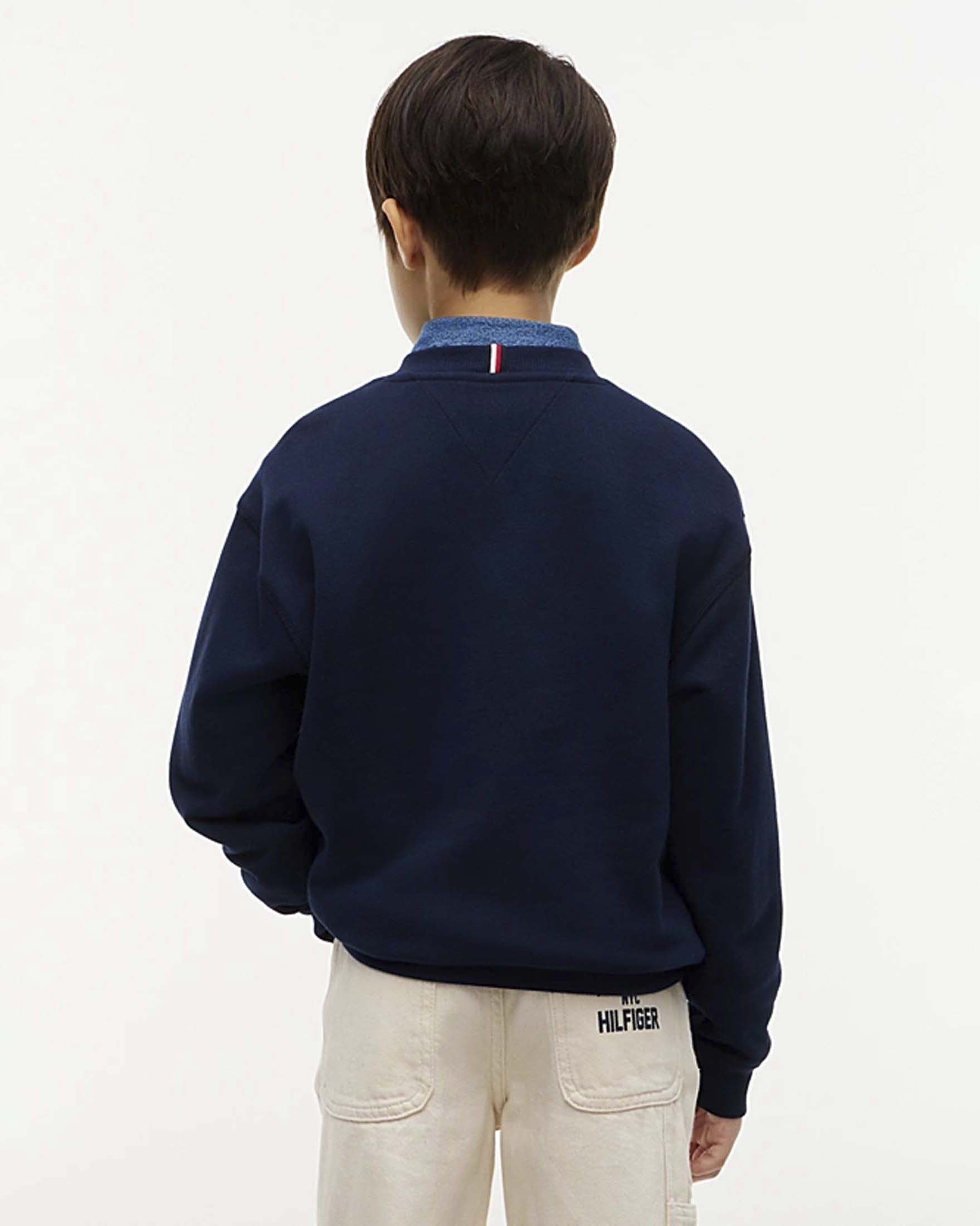 Felpa blu Tommy Hilfiger X Peanuts in puro cotone con maxi logo con personaggi image