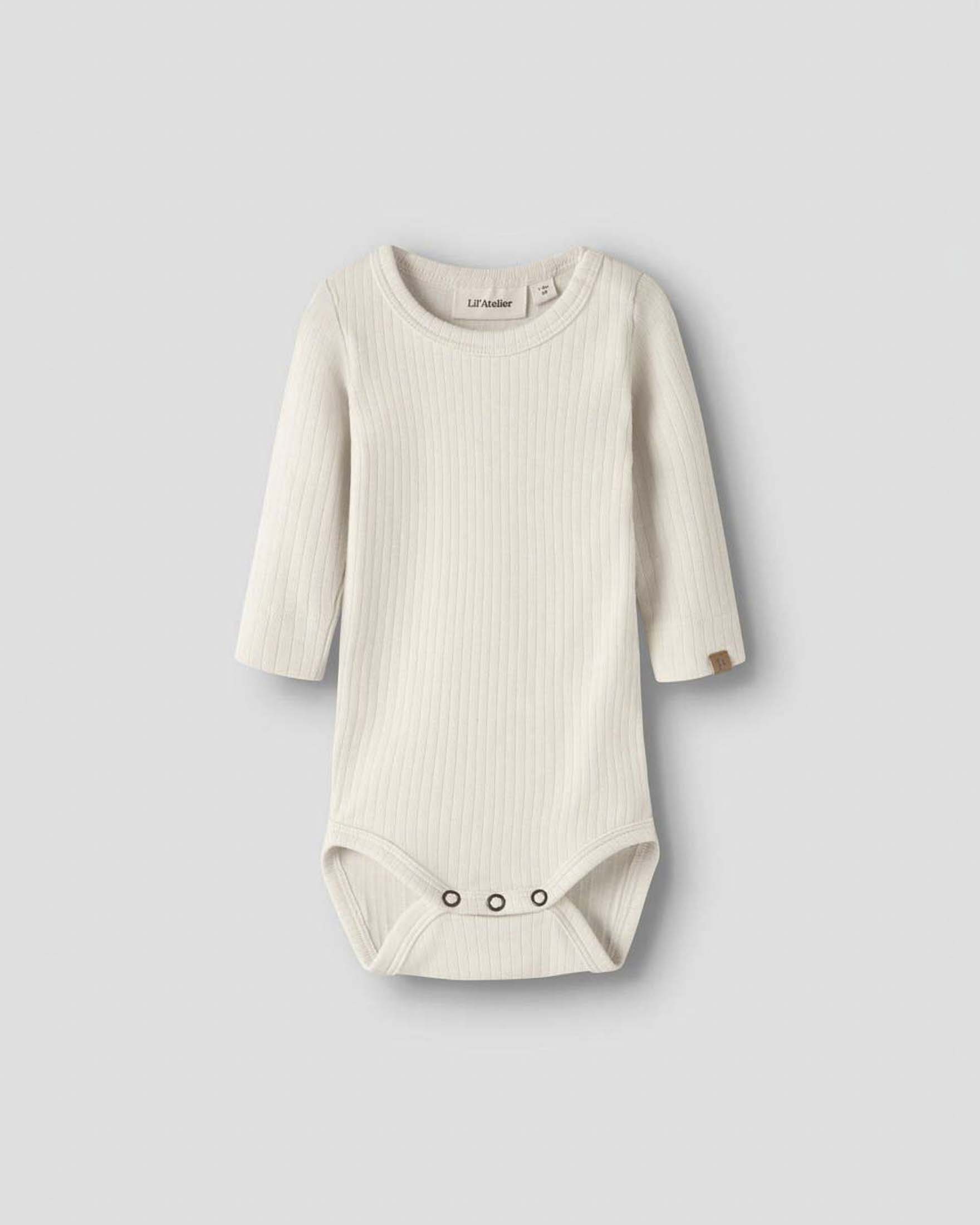Body Lil'Atelier color avorio a maniche lunghe in misto cotone
