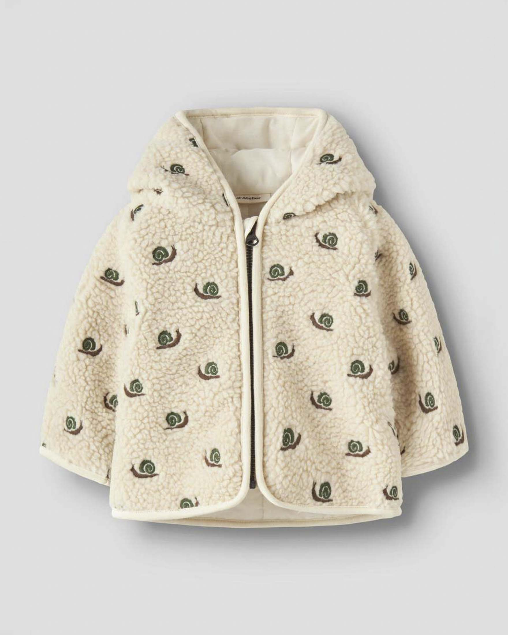 Giacca avorio Lil'Atelier teddy con fantasia chiocciole