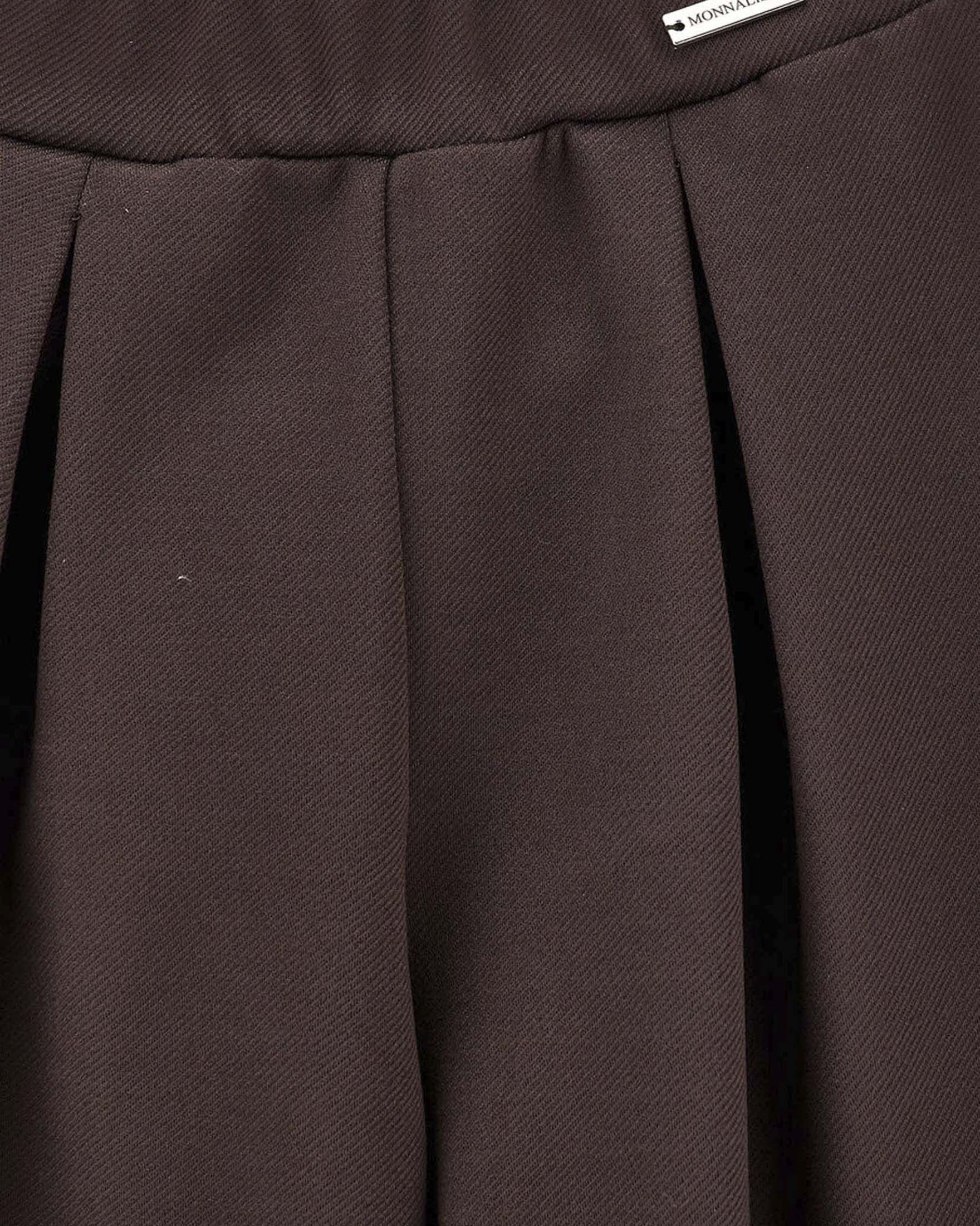 Pantalone palazzo Monnalisa in misto viscosa marrone con pinces
