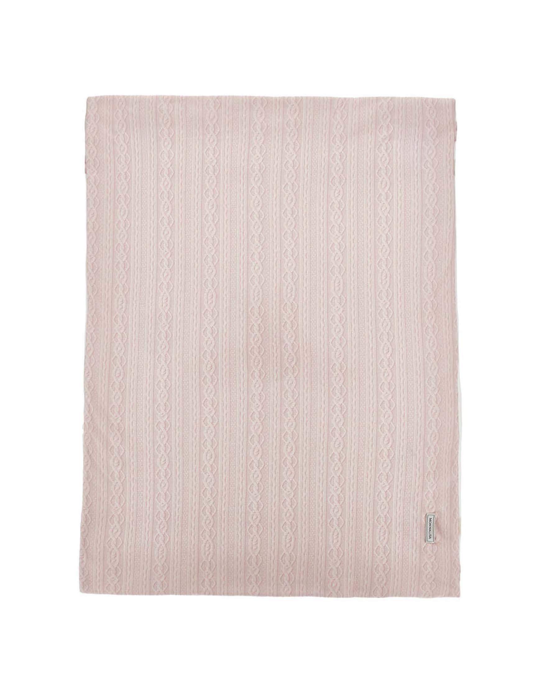 Copertina double face Monnalisa in misto bambù avorio e rosa con orsetta