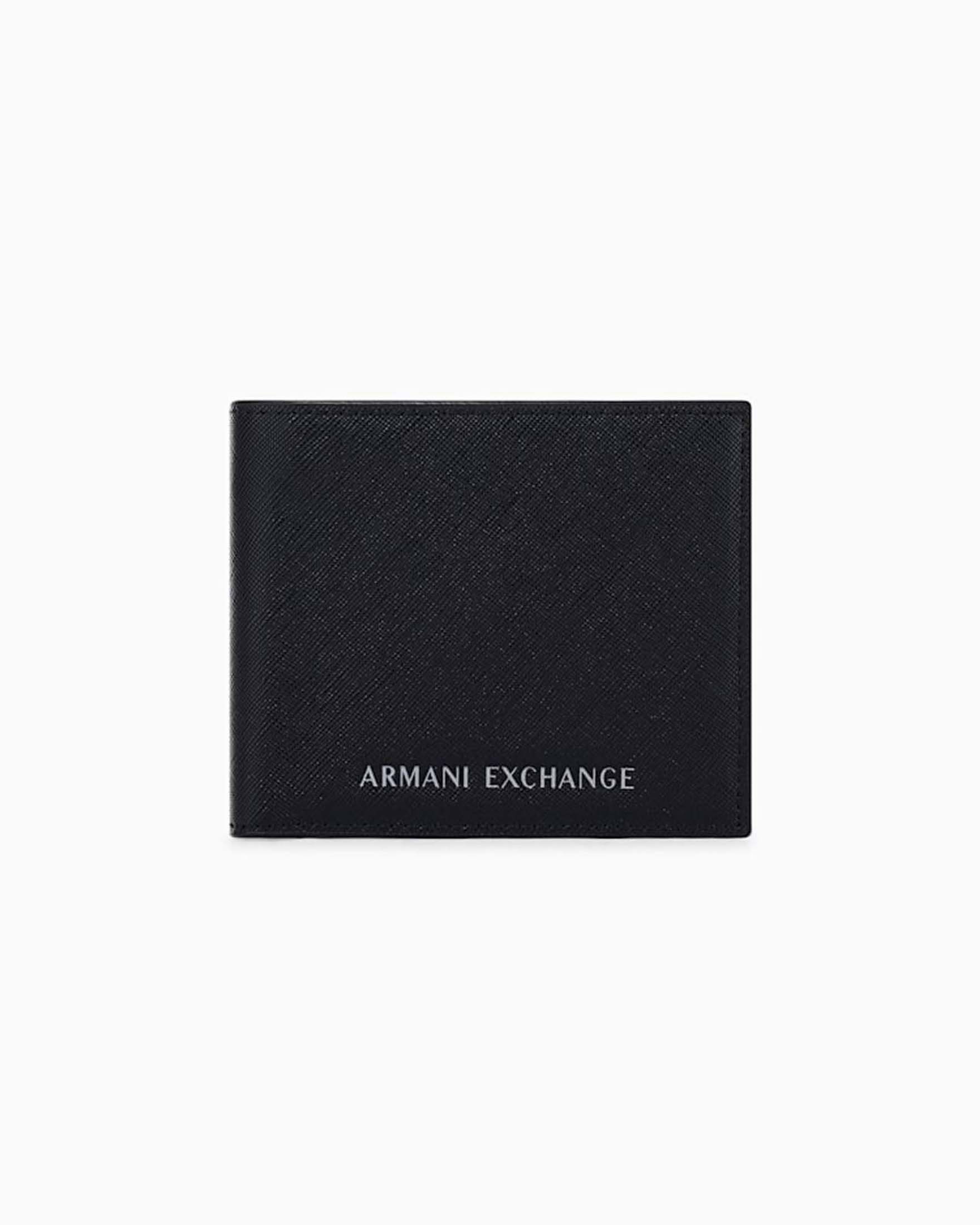 Portafoglio Armani Exchange nero in similpelle con logo