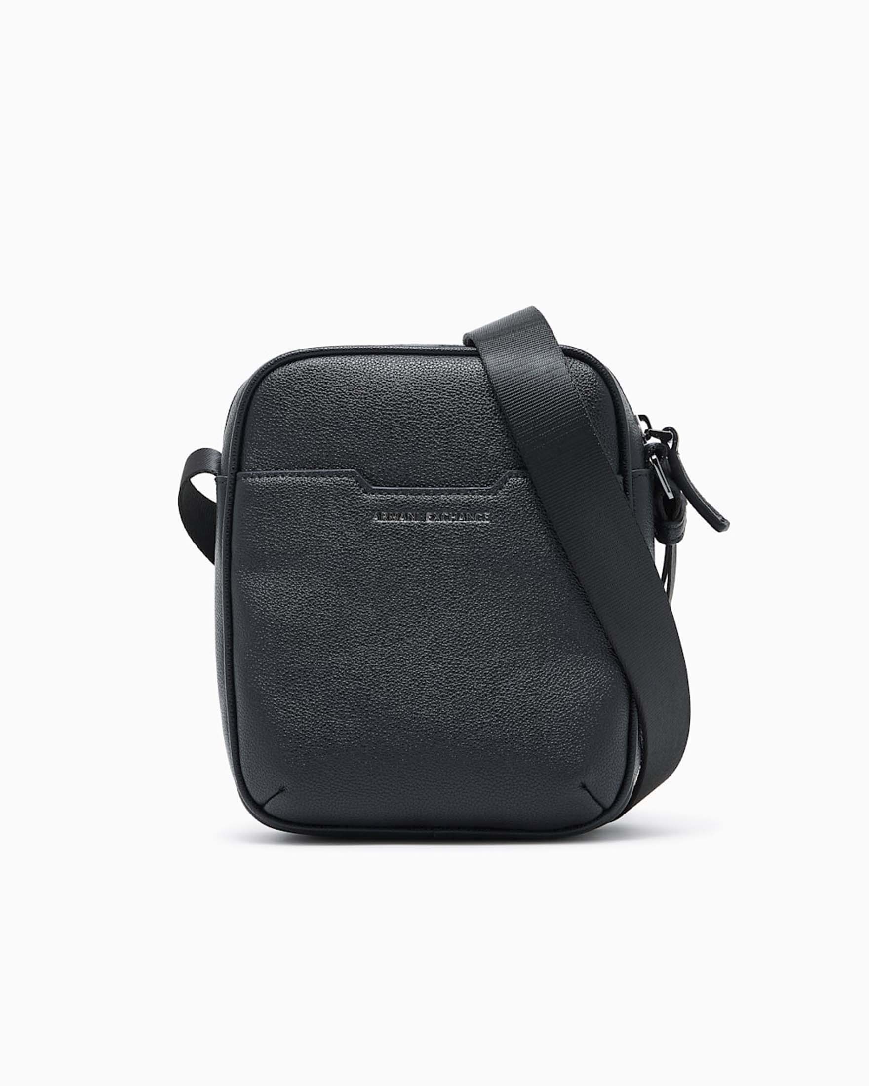 Borsa a tracolla Armani Exchange nera in similpelle con logo