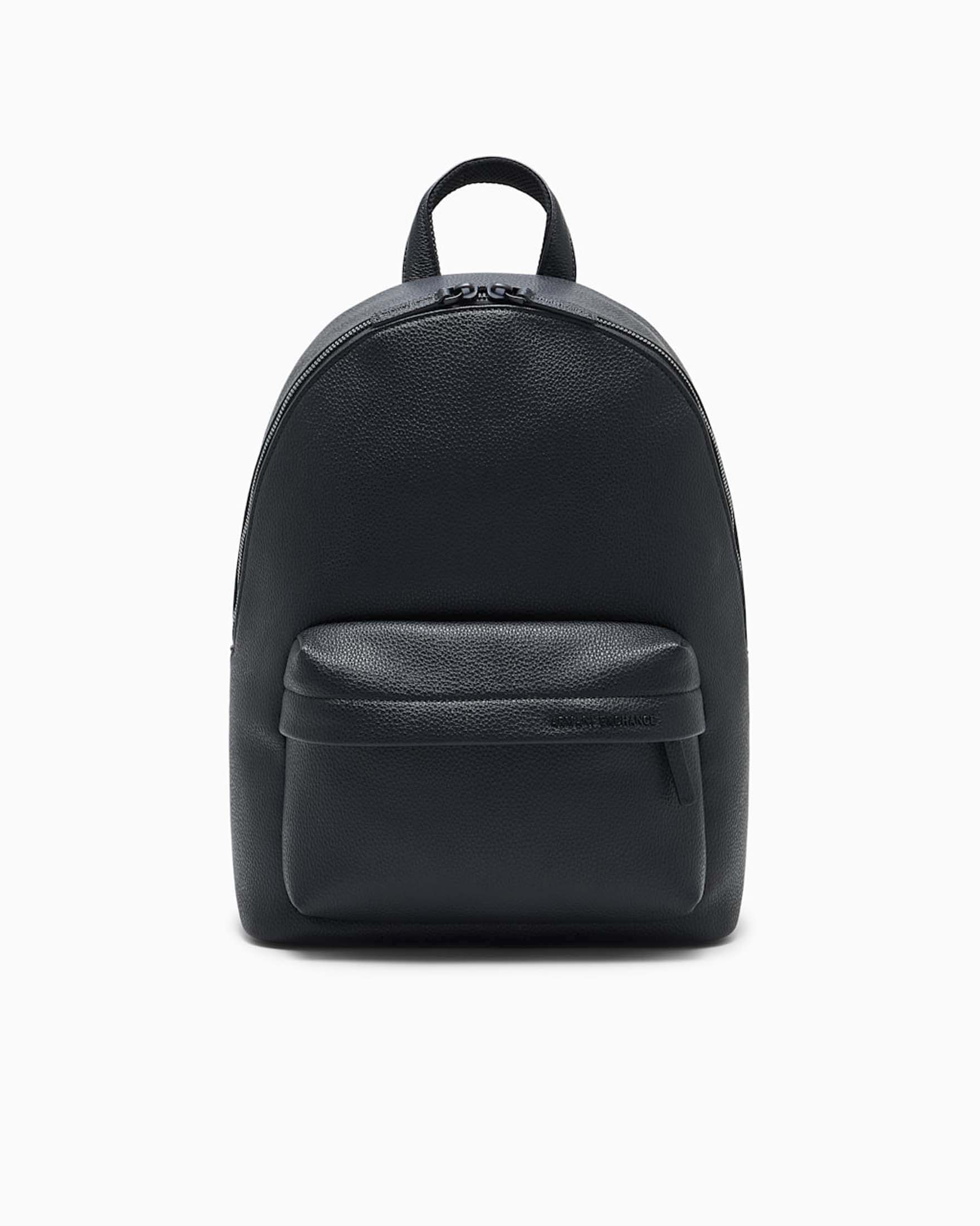Zaino Armani Exchange nero in similpelle martellata con logo