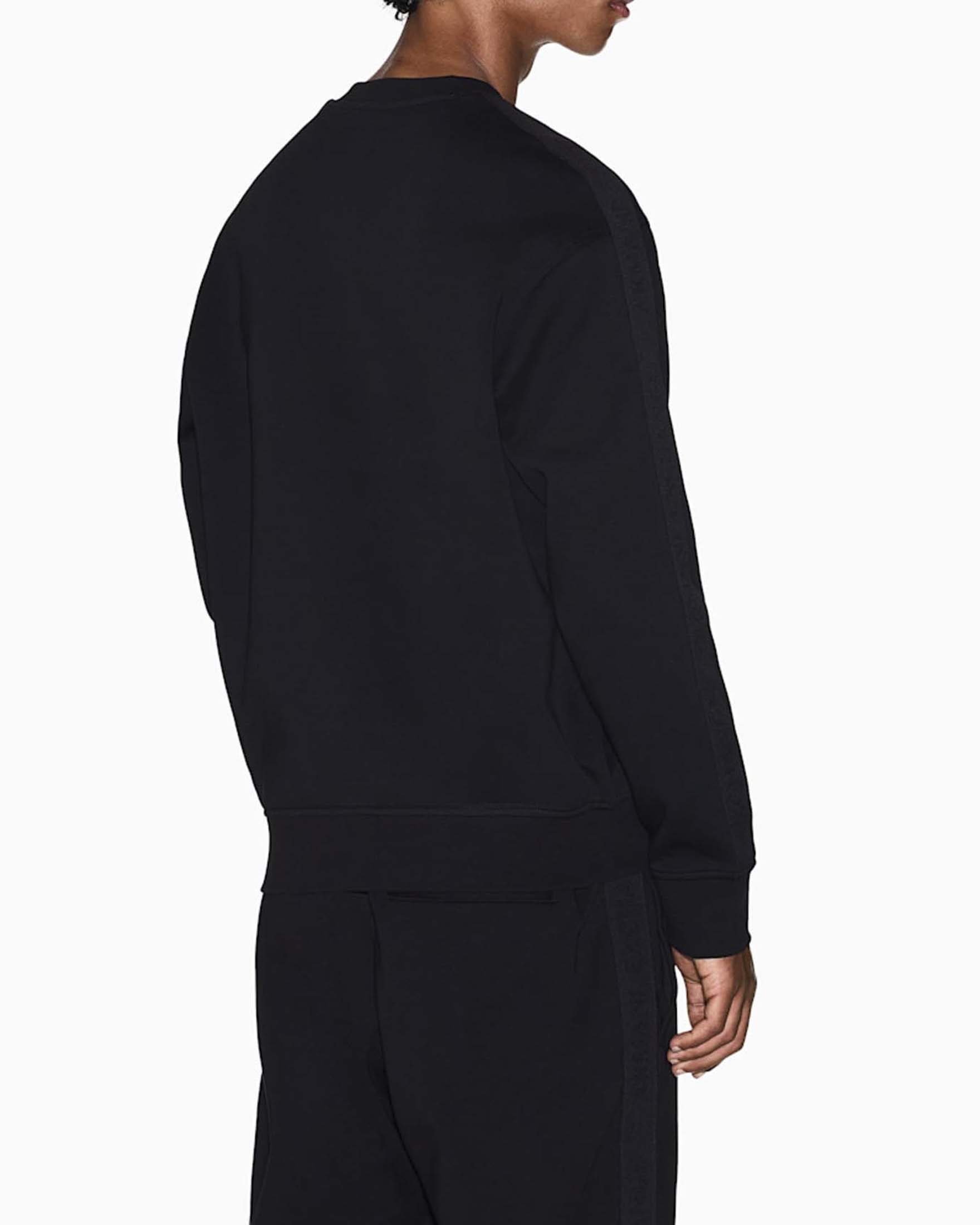 Felpa girocollo Armani Exchange nera in misto cotone con banda porta logo image