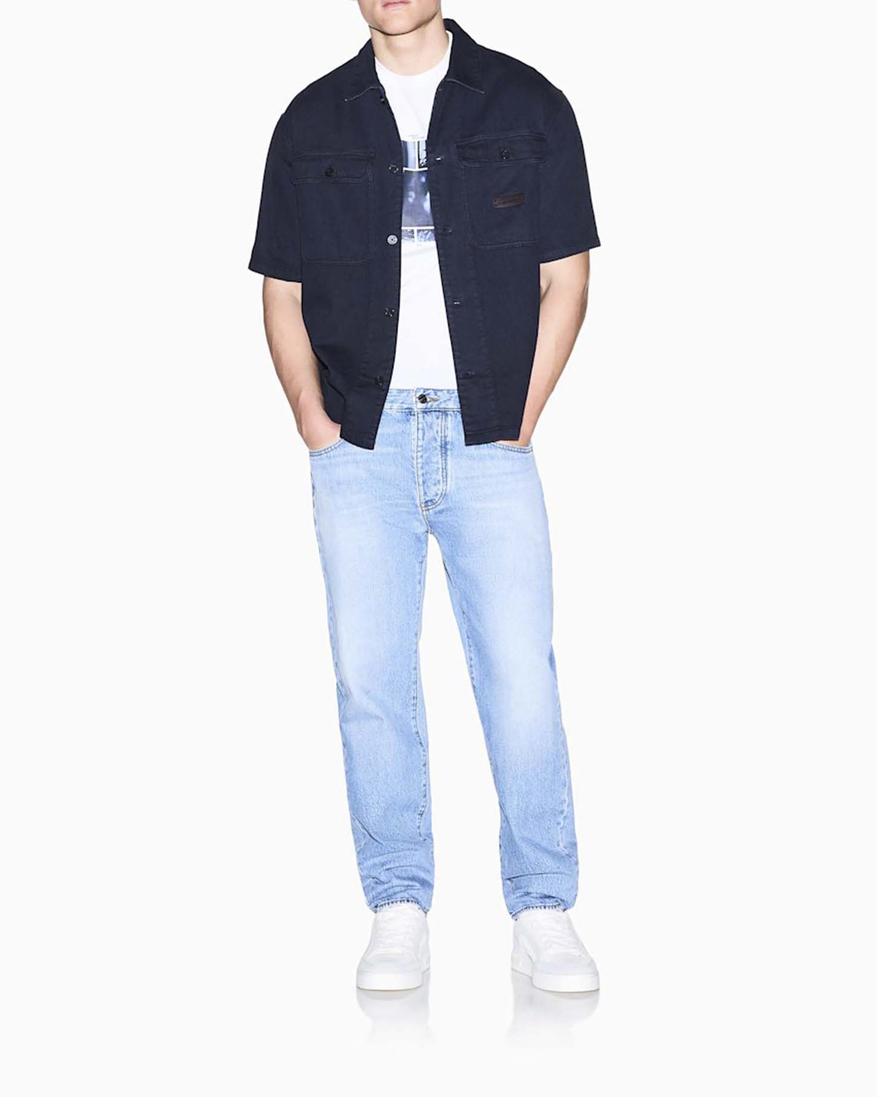 Jeans Armani Exchange loose-fit lavaggio chiaro super stone washed in cotone