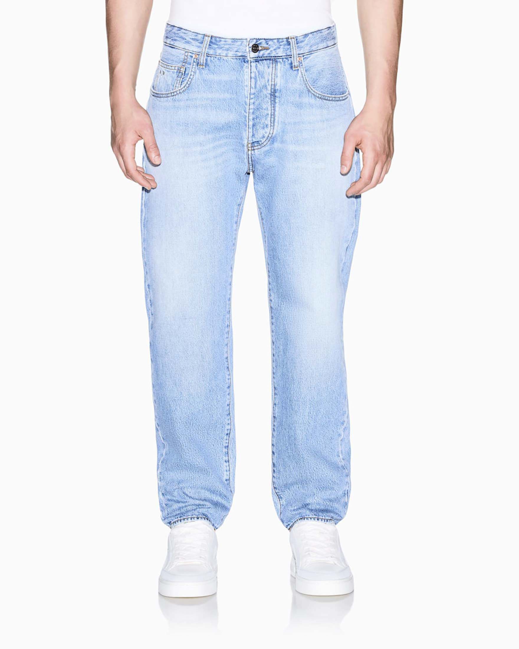 Jeans Armani Exchange loose-fit lavaggio chiaro super stone washed in cotone image